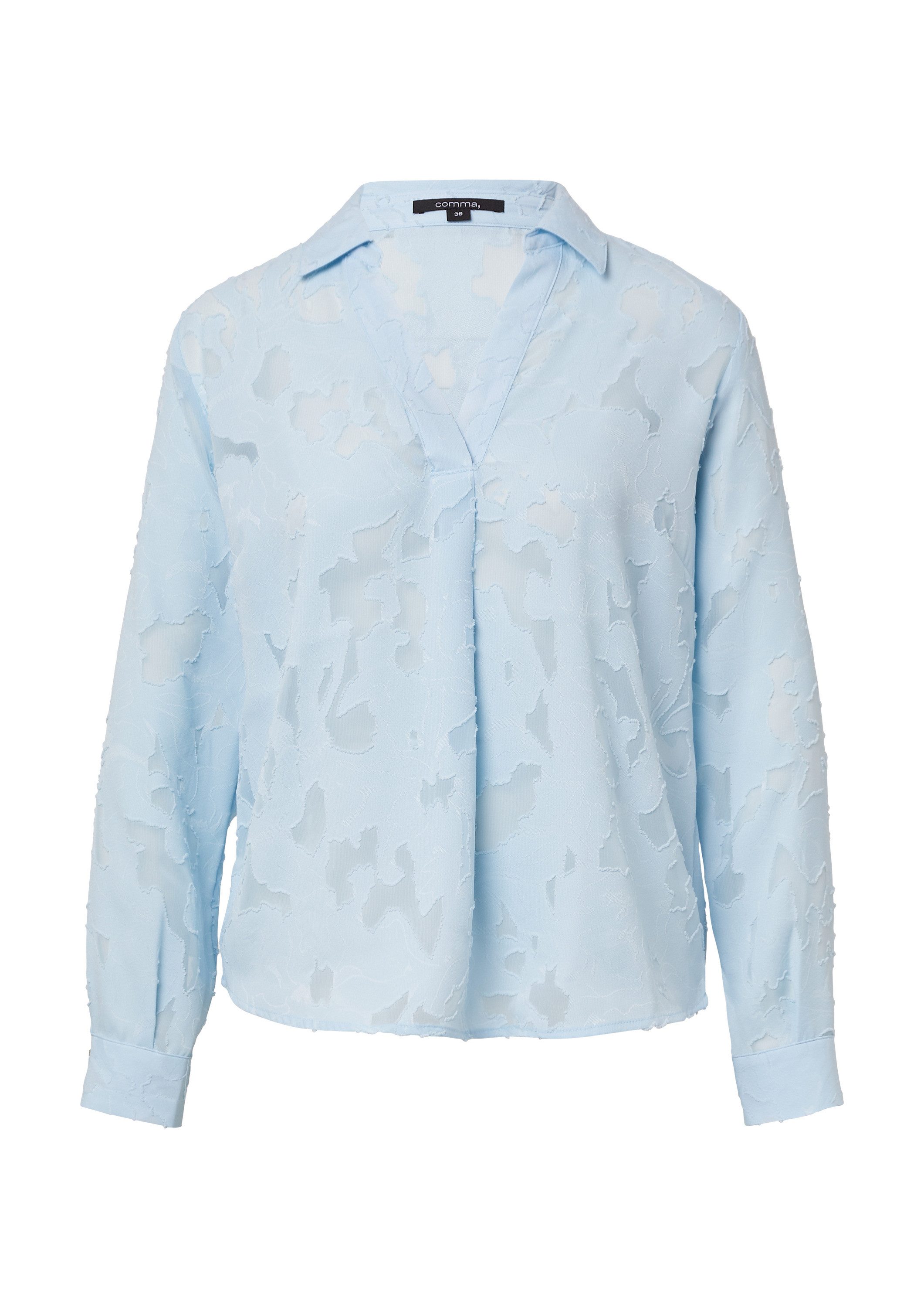 comma Langarmbluse Bluse Semitransparente Jacquard-Bluse im günstig online kaufen
