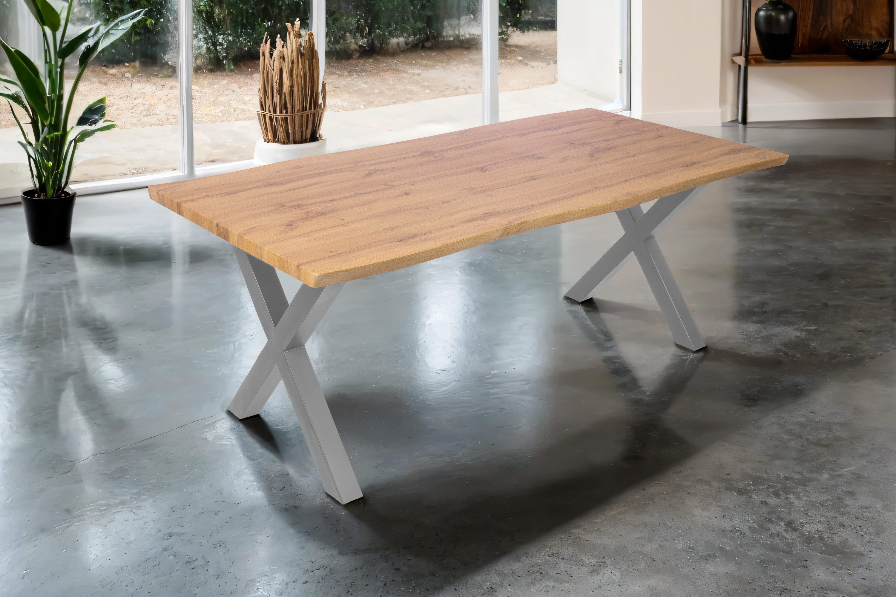 SAM® Esstisch Thori, verschiedene Holz-Optiken, X-Metallgestell, günstig online kaufen