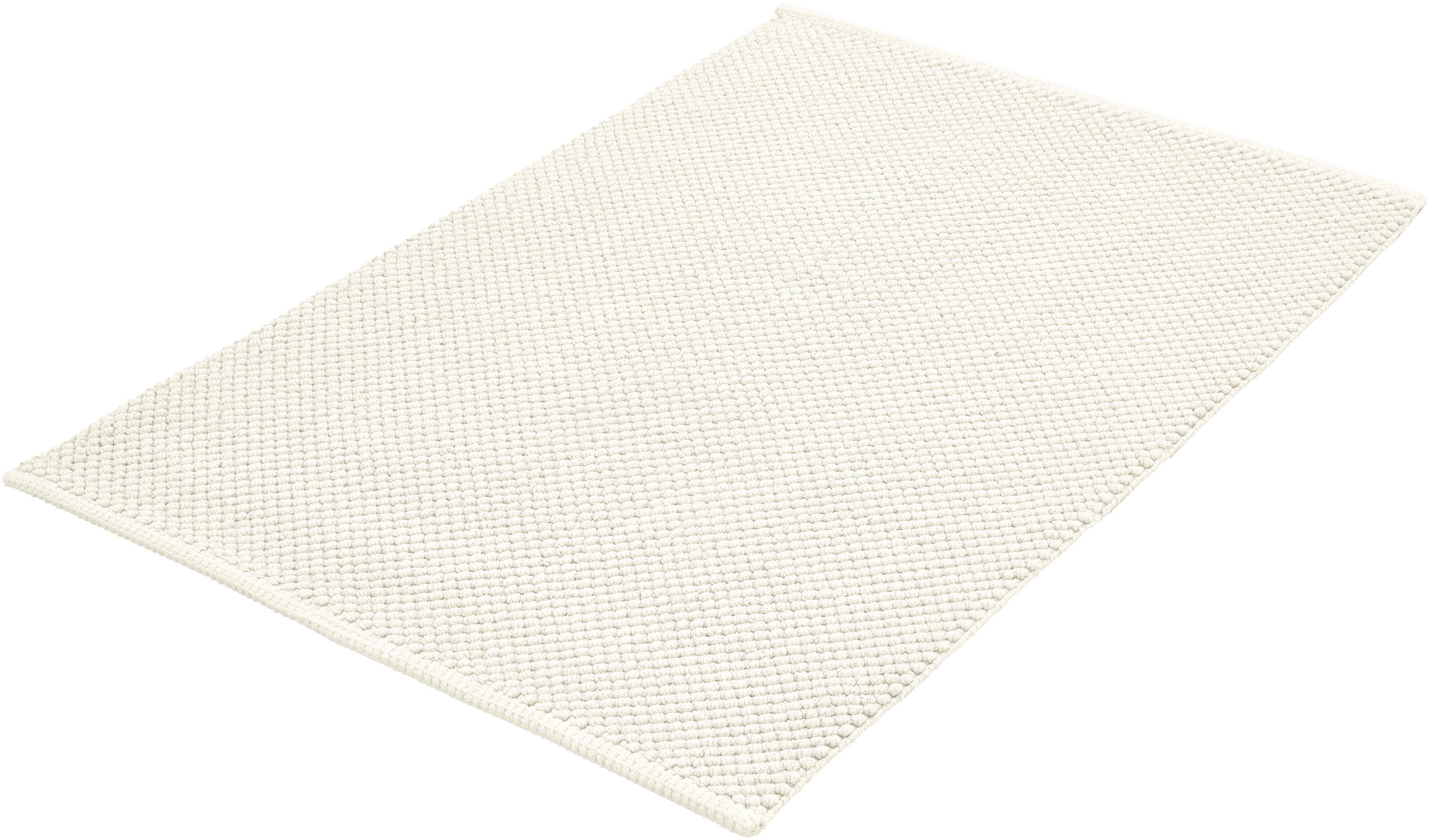 Kleine Wolke Badematte Punto, Badvorleger, Badezimmer Teppich, Höhe 5 mm, rutschhemmend beschichtet, fußbodenheizungsgeeignet, Baumwolle, rechteckig, Badteppich, Uni Farben, Oberfläche reine Baumwolle