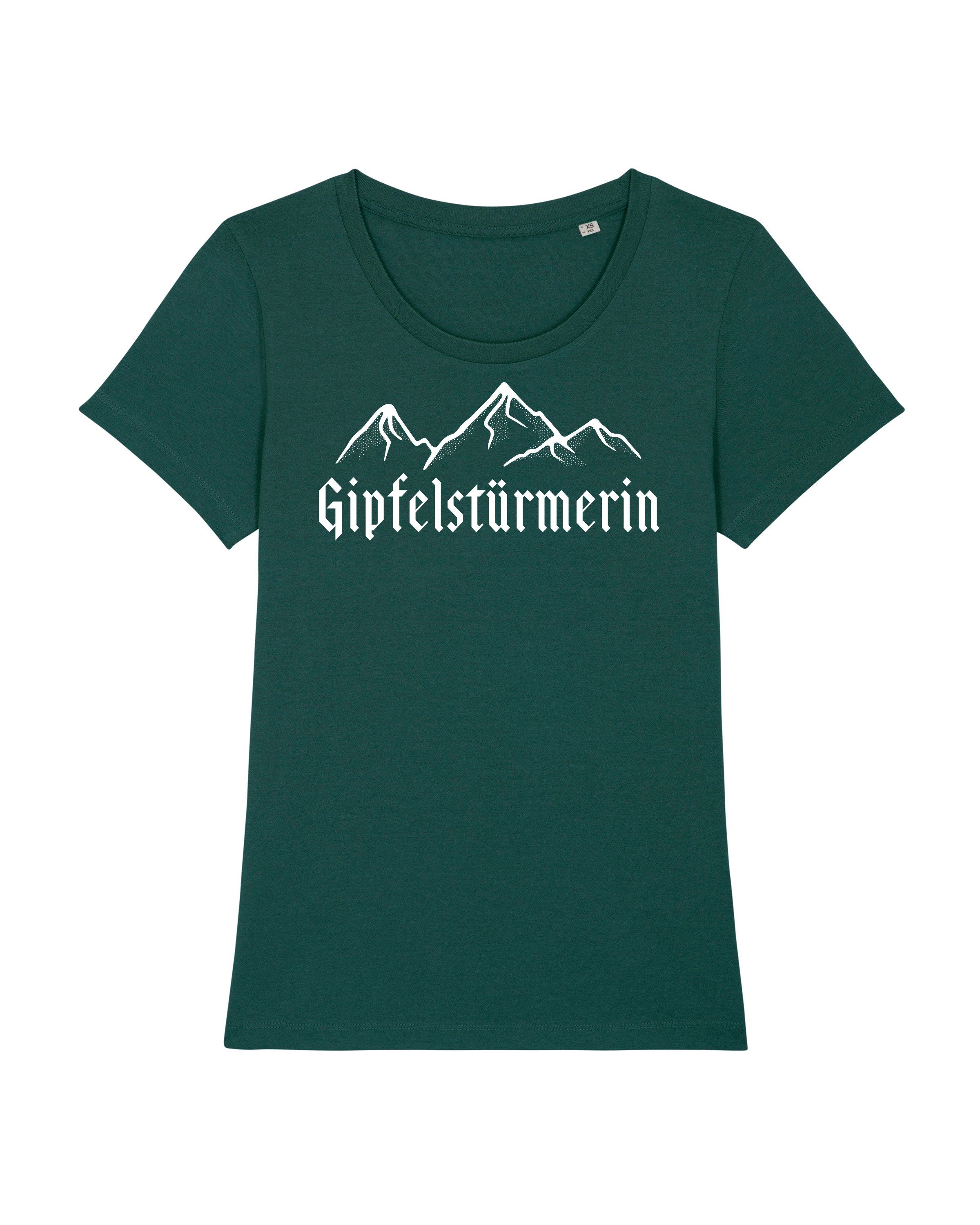 wat? (1-tlg) Gipfelstürmerin Print-Shirt grün Apparel glazed