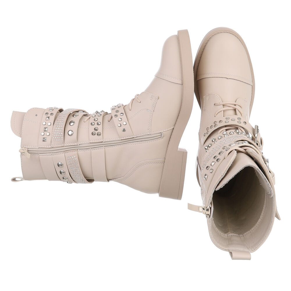 Ital-Design Rockige Boots mit Schnallen und Nieten für Damen Stiefelette (9 günstig online kaufen