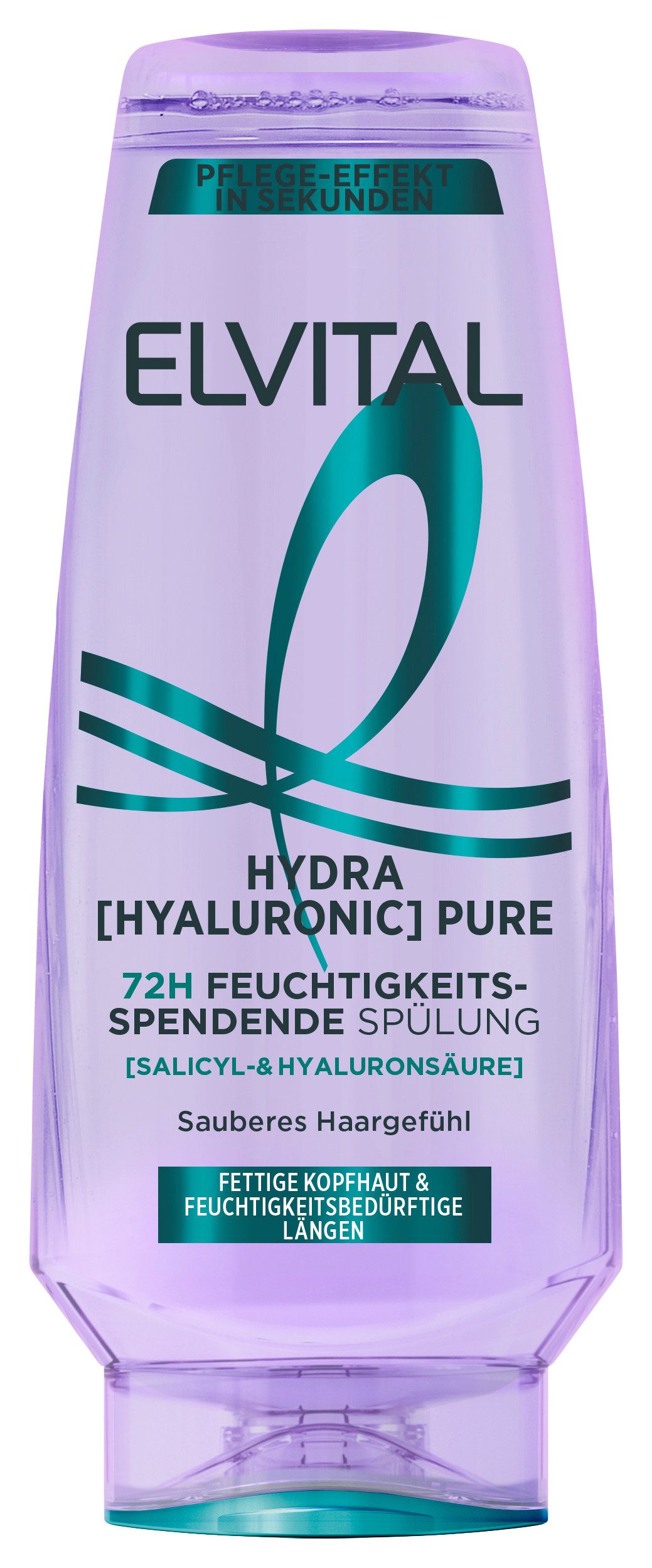 L'ORÉAL PARIS Haarspülung L'Oréal Paris Elvital Hydra [Hyaluronic] Pure Spülung, Packung, 6-tlg., Bis zu 72h Feuchtigkeit für Längen dank Salicyl- und Hyaluronsäure.