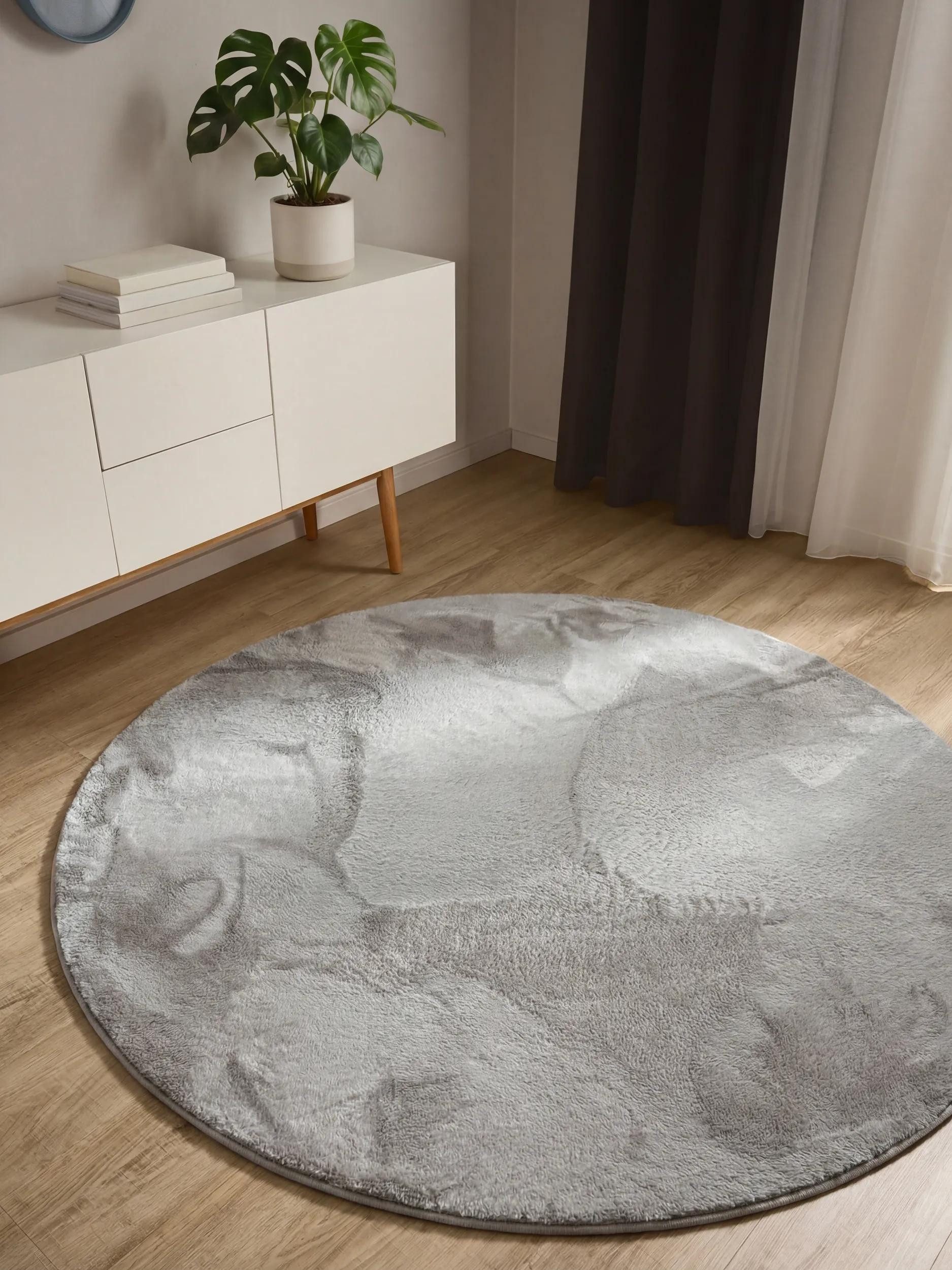 benuta Fellteppich Furry, rund, Höhe: 11 mm, Teppich Wohnzimmer, Esszimmer, Schlafzimmer, Flur, Weich, Rutschfest