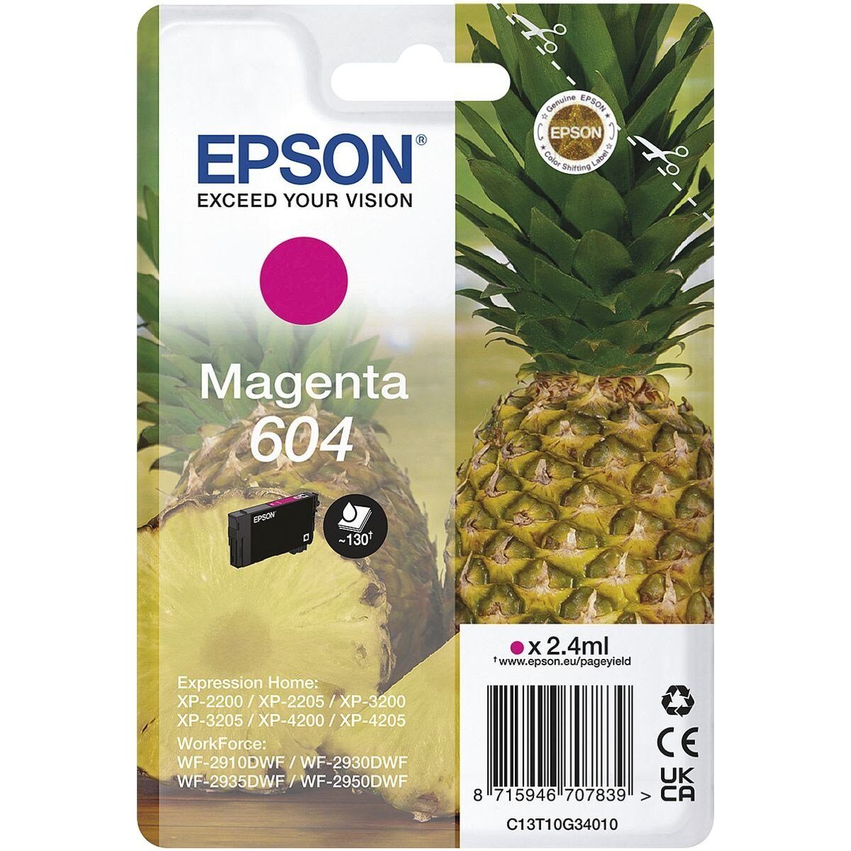 Epson 604 Tintenpatrone (1-tlg., Original Druckerpatrone, magenta)