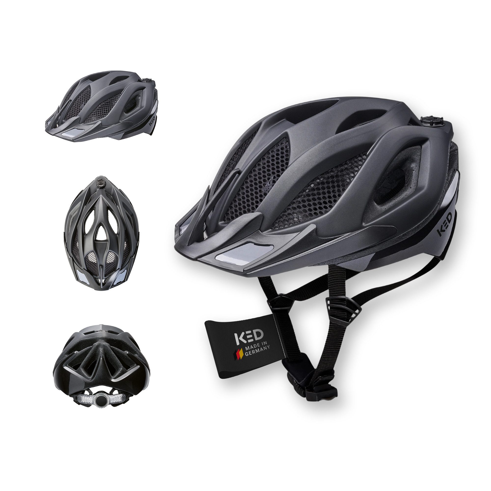 KED Fahrradhelm Spiri II Trend Allround Helm, LED Licht Und Reflektor, Optimierte Belüftung
