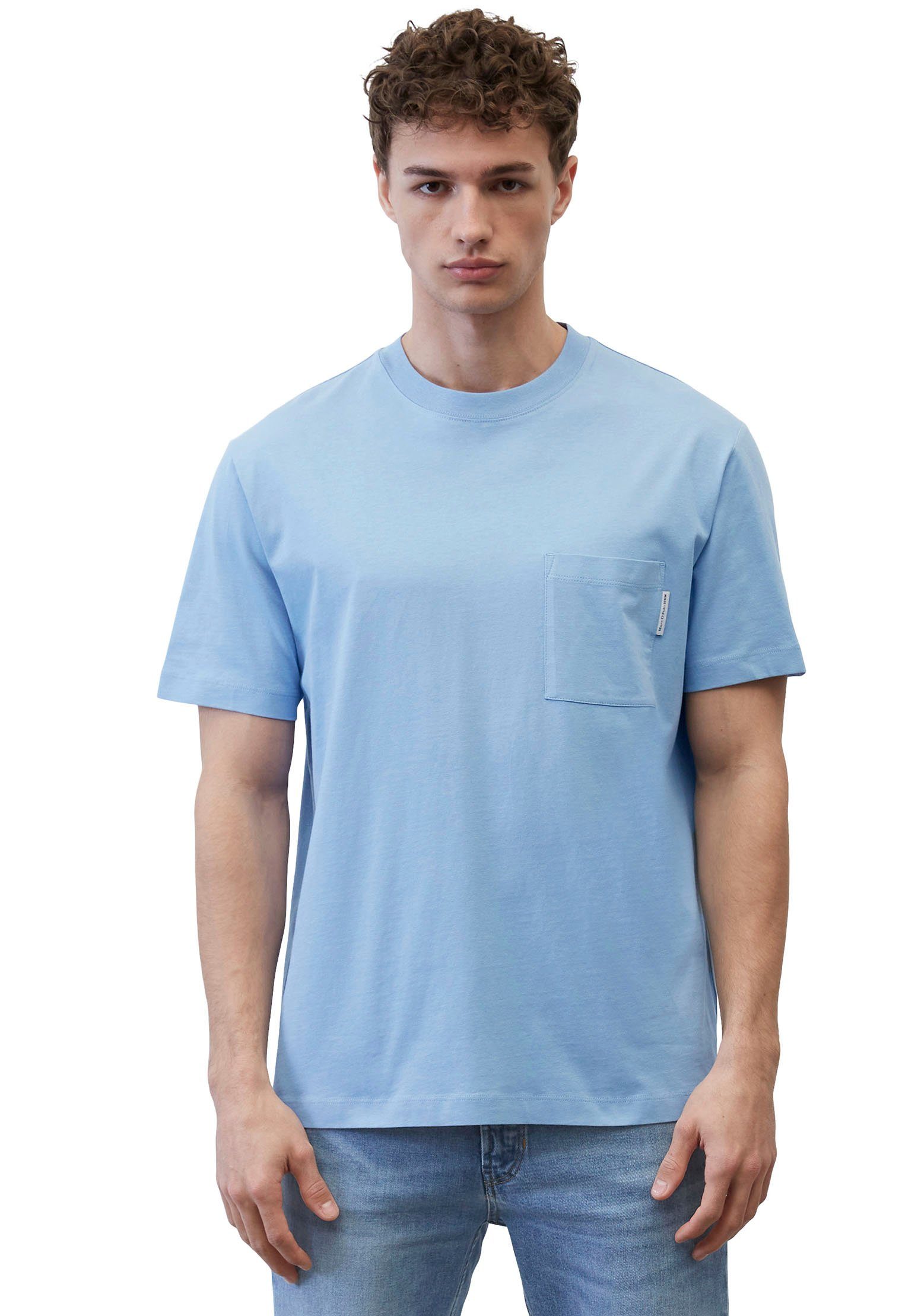 Marc O'Polo DENIM T-Shirt mit aufgesetzter Brusttasche hellblau