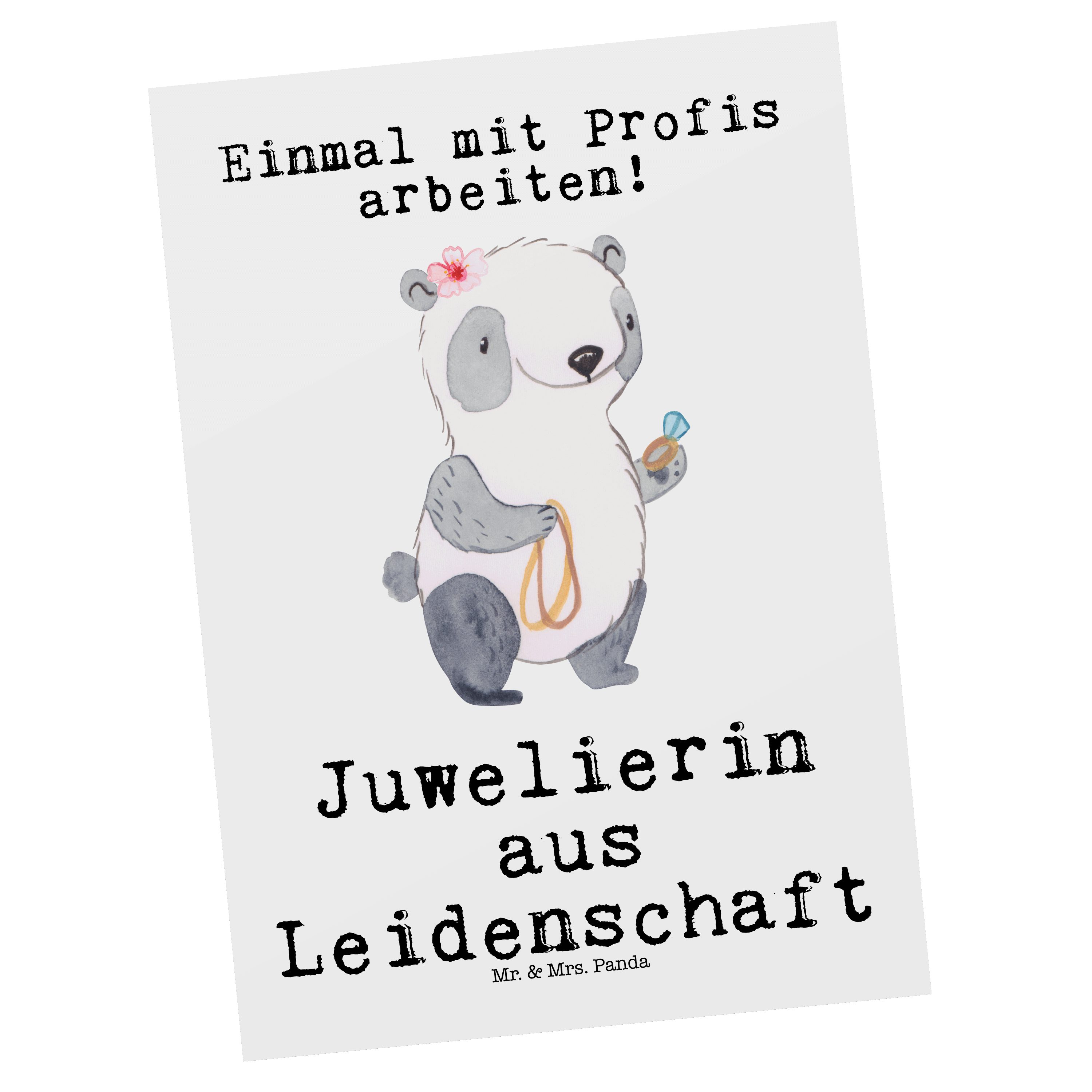 - Weiß - S Geschenk, Einladung, Leidenschaft Postkarte aus Panda Mr. Schenken, Mrs. Juwelierin &