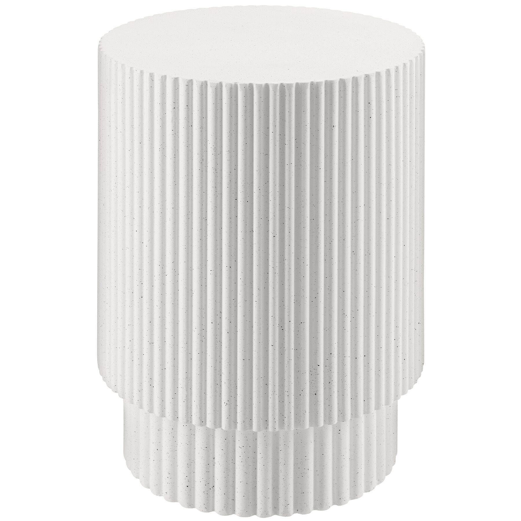 tectake Beistelltisch Ablagetisch Ø 38 x 51 cm wetterfest Betonoptik vertikale (Couchtisch Klein Amira, 1-St., BeistelltischAnleitung), feine Sprenkelung und Belastbarkeit bis 25 kg für innen und außen