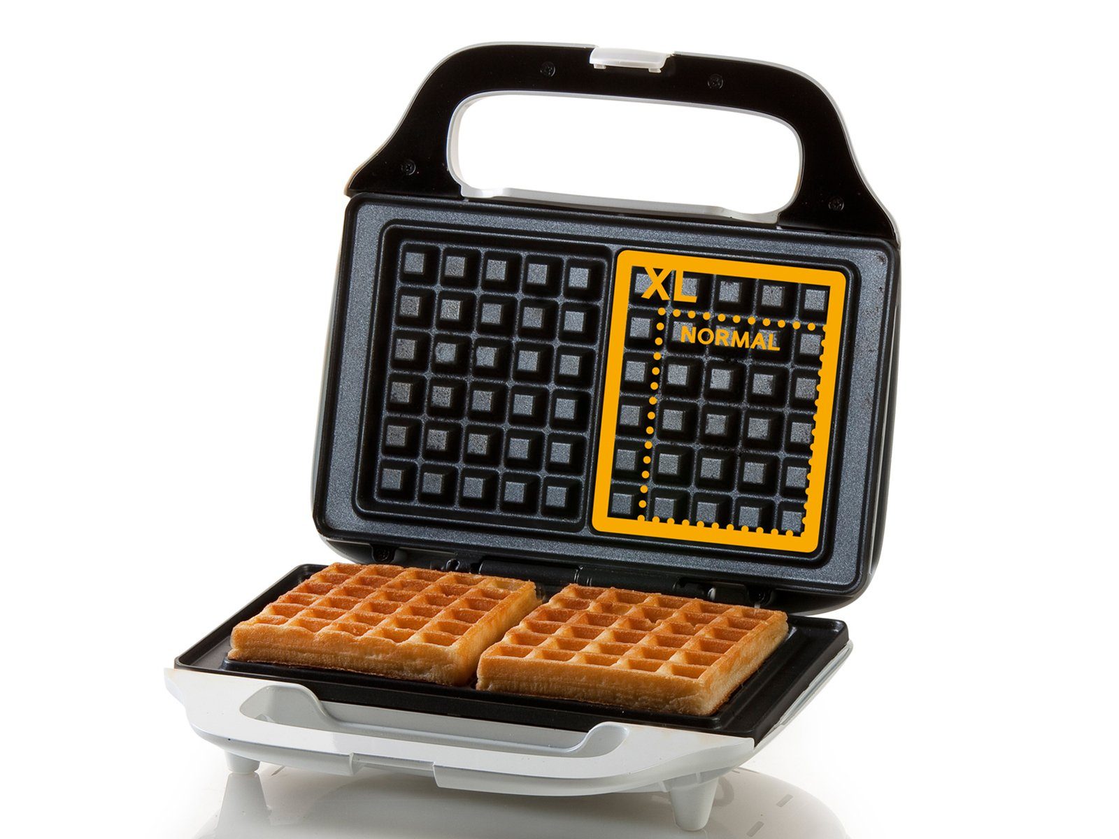 Domo Waffeleisen, 900 W, für 2 Belgische & Brüsseler Waffeln Doppel Wafflemaker mit Waffelgabel