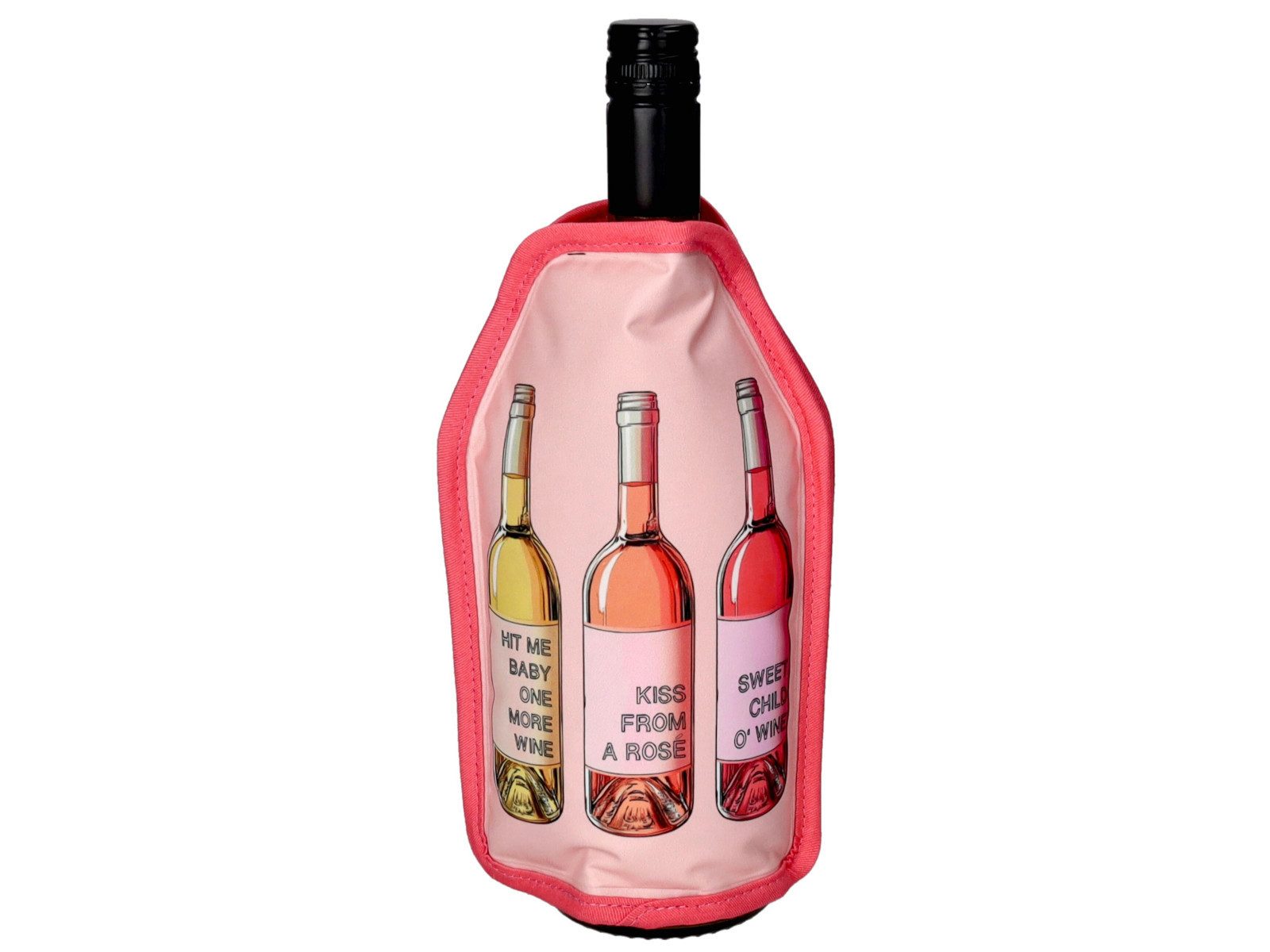 Weinkühler Froid Kühlmanschette Weinflaschen rosa 23,5cm