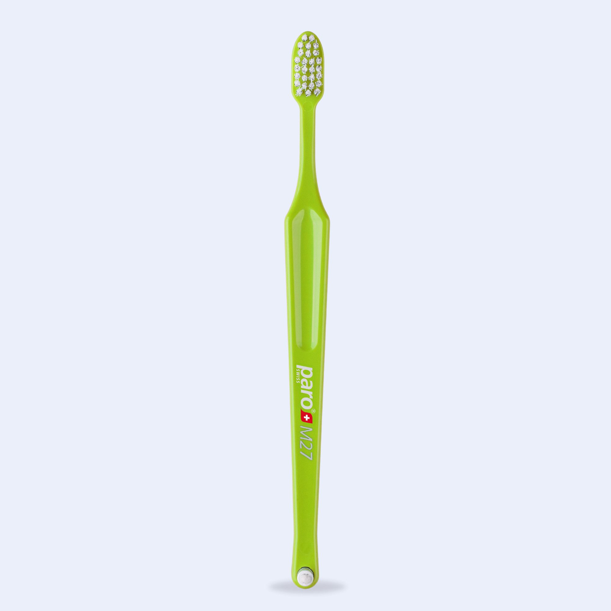 paro Zahnbürste M27 Zahnbürste medium mit Interdentalbürste, extra kleiner Kopf