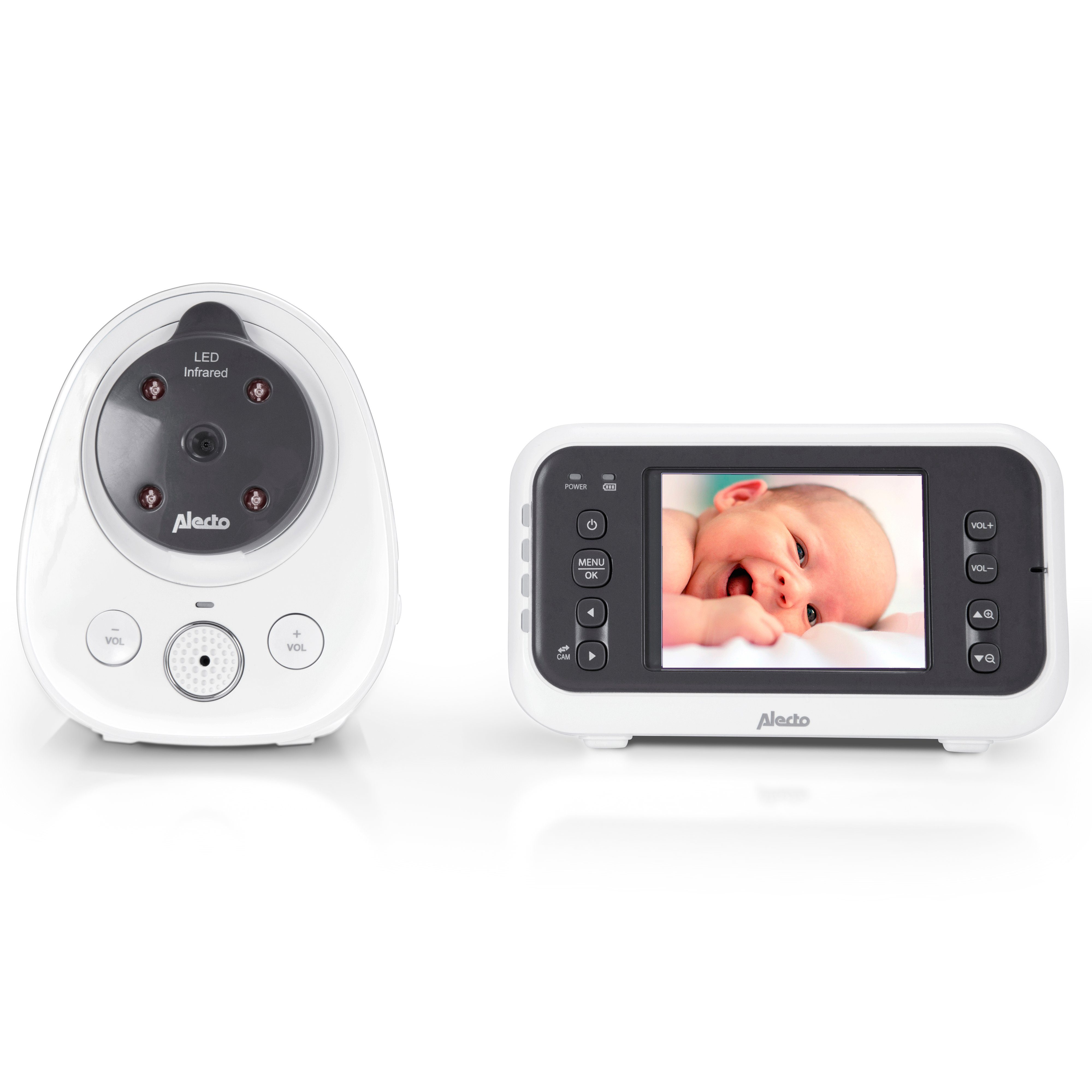 und Video-Babyphone 1-tlg., Kamera Babyphone 2.4"-Farbdisplay Alecto DVM-77, mit