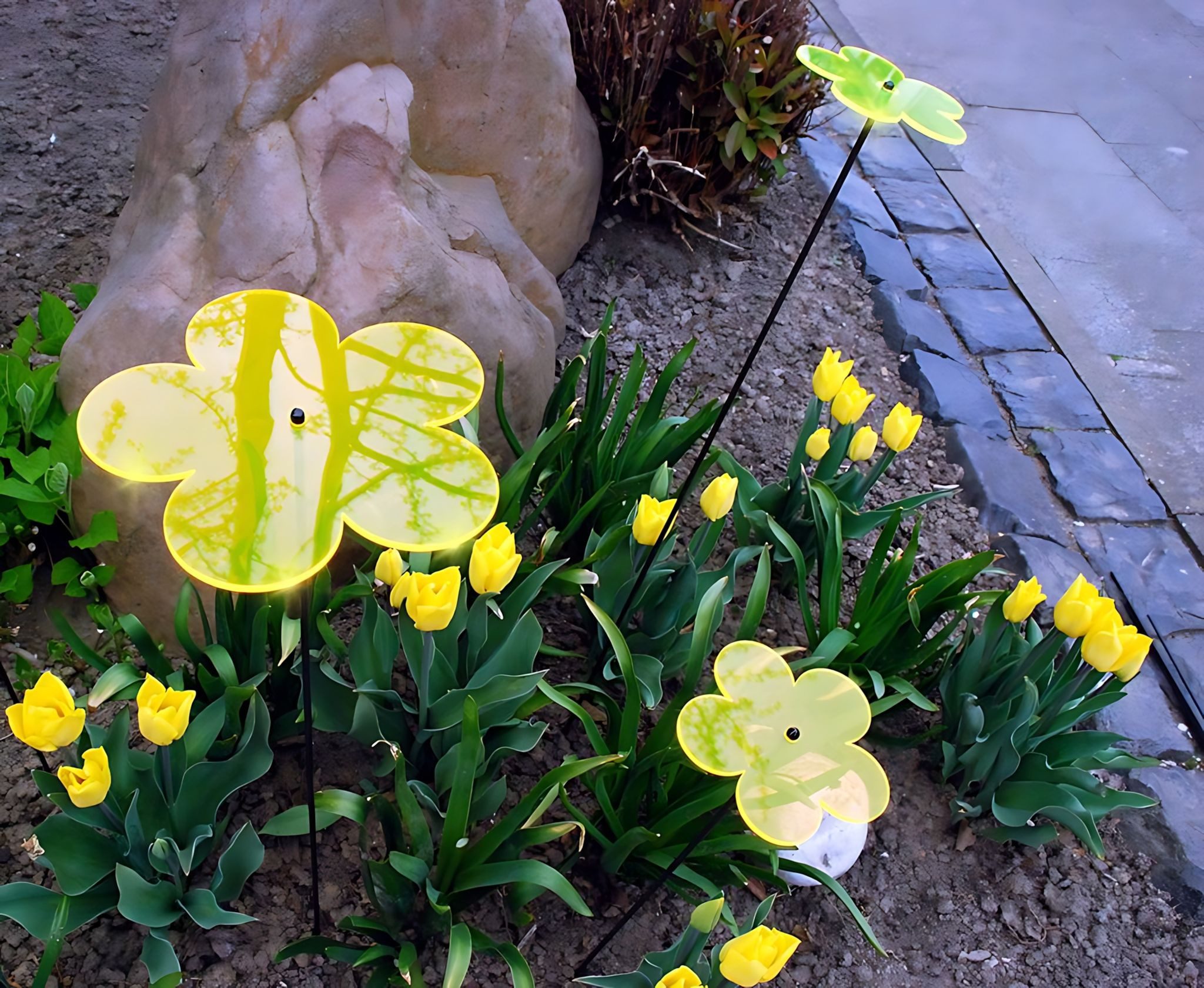 Elliot Wanddekoobjekt Elliot Lichtzauber Blume 4 cm orange mit 20 cm Stab
