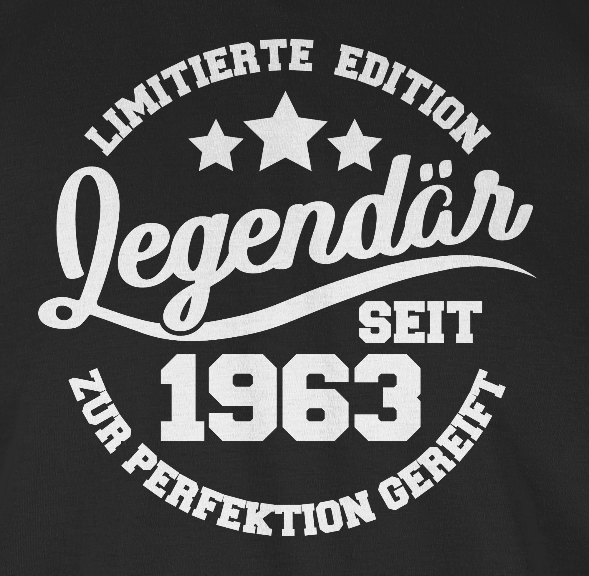 Geburtstag 3 T-Shirt 1963 Legendär Schwarz - Shirtracer weiß 60. seit
