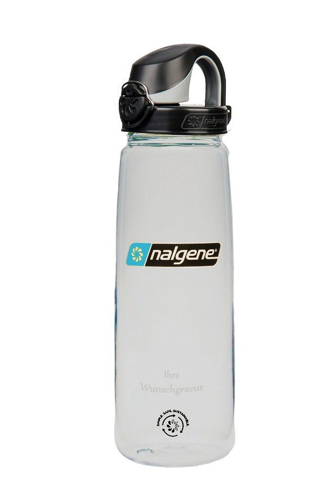 Nalgene Trinkflasche Nalgene Trinkflasche 'OTF Sustain' - 0,65 L - mit Namensgravur transparent-schwarz