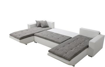 Fun Möbel Wohnlandschaft Wohnlandschaft Sofa NINO XL mit Schlaffunktion, inkl. Zierkissen und Rückenkissen, Mit Bettkasten