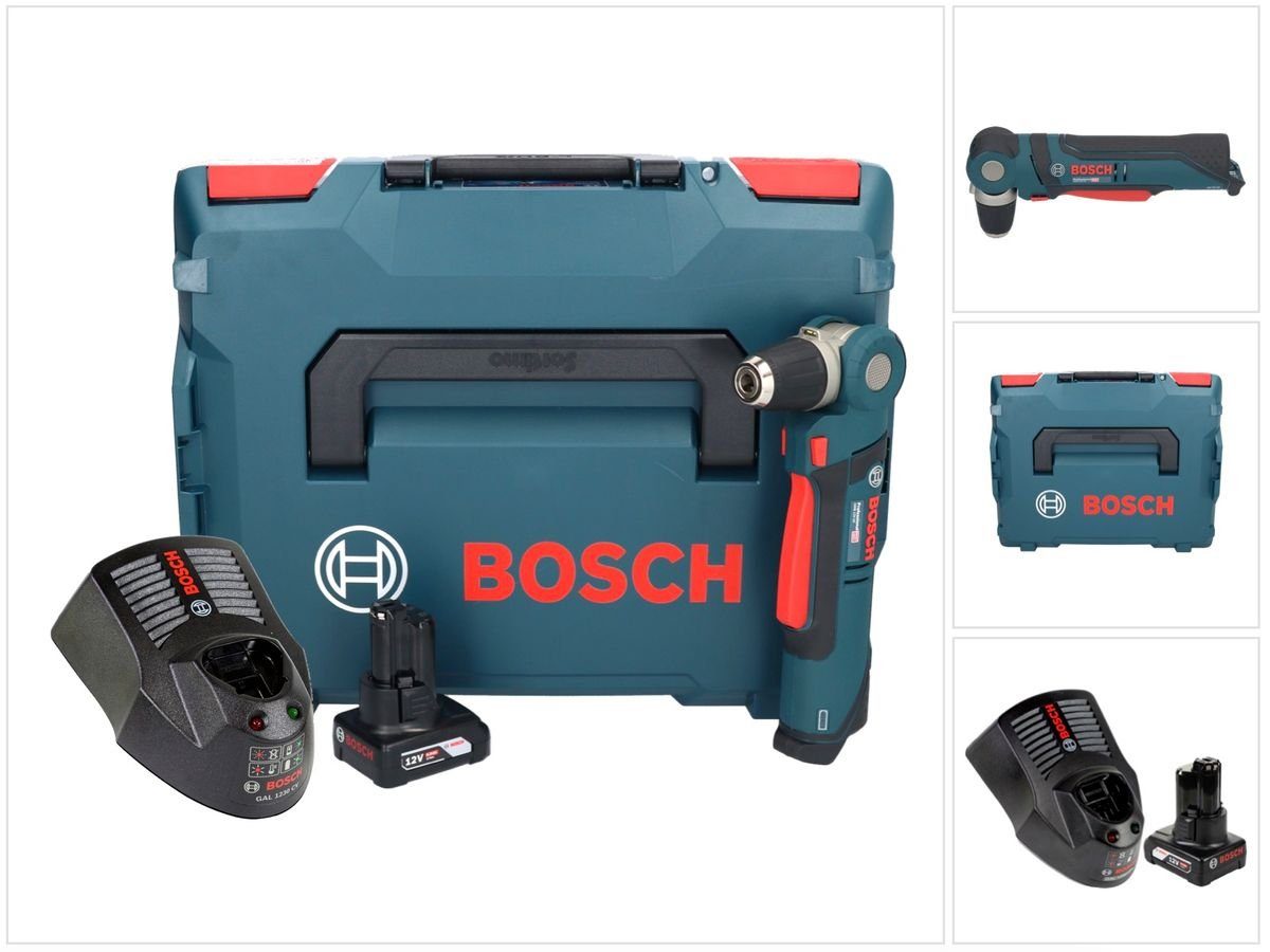Bosch Professional Winkelbohrmaschine Professional GWB 12V-10 Akku Winkelbohrmaschine 12 V + 1x Akku 6,0 Ah