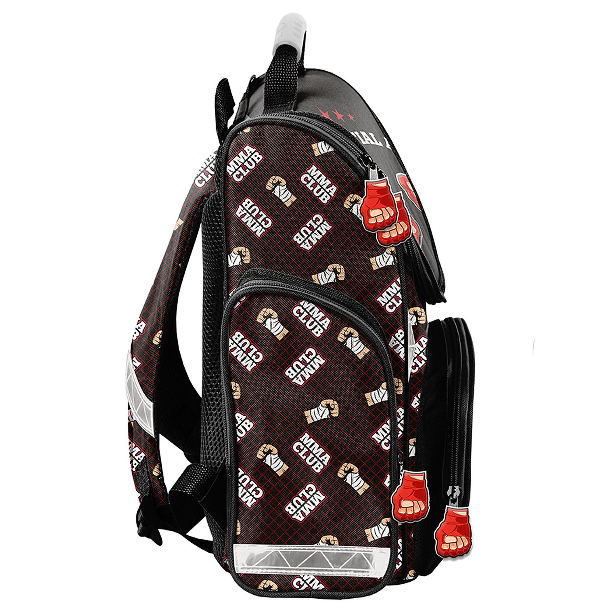 PASO Schulrucksack Mega-Set MMA Club Schulset 6-tlg. (Rucksack + Turnbeutel + Federmäppchen + Lunchbox + Trinkflasche + Sporttasche, 6-tlg)