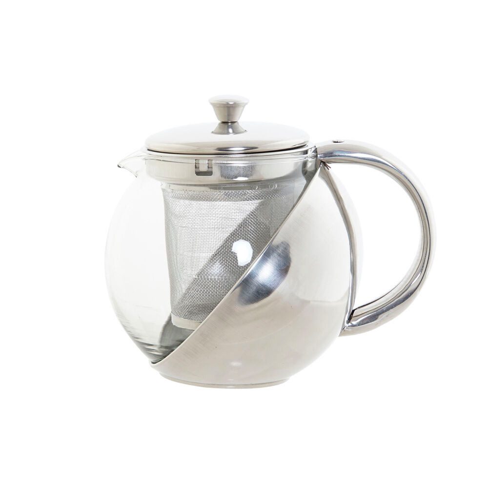 Teekanne Dkd home decor Teekanne DKD Home Decor Glas Edelstahl Silber 500 ml