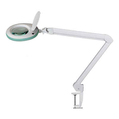 Lumeno Lupenlampe 721X LED-Lupenleuchte, 127 mm Echtglaslinse, LED fest integriert, Kaltweiß, 6500 K