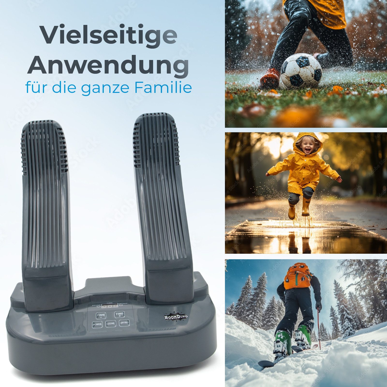 BoomDing Schuhtrockner BoomDing Frische Schuhe in 30 Minuten Antibakteriell mit OZON, Zur Desinfektion, hilft Gerüche, Pilze und Bakterien zu bekämpfen