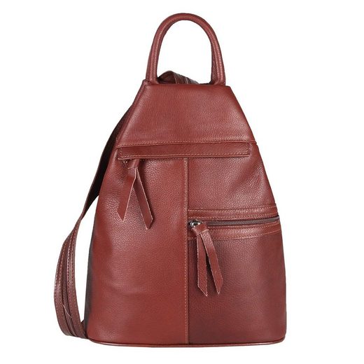Rucksack »Made in Italy Damen Leder Rucksack Schultertasche«, als Umhängetasche