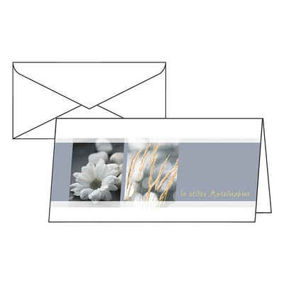 Sigel Beileidskarte Anteilnahme, Trauerkarte mit Schriftzug, 10 Karten inkl. Umschläge