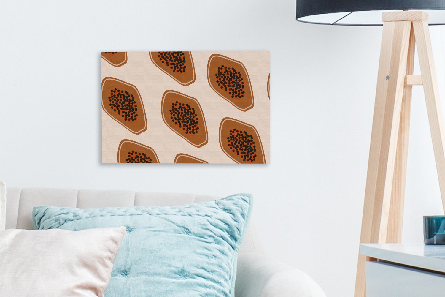 OneMillionCanvasses® Leinwandbild Sommer - (1 Avocados Leinwandbilder, Aufhängefertig, 30x20 - St), cm Wandbild Wanddeko, Pastell