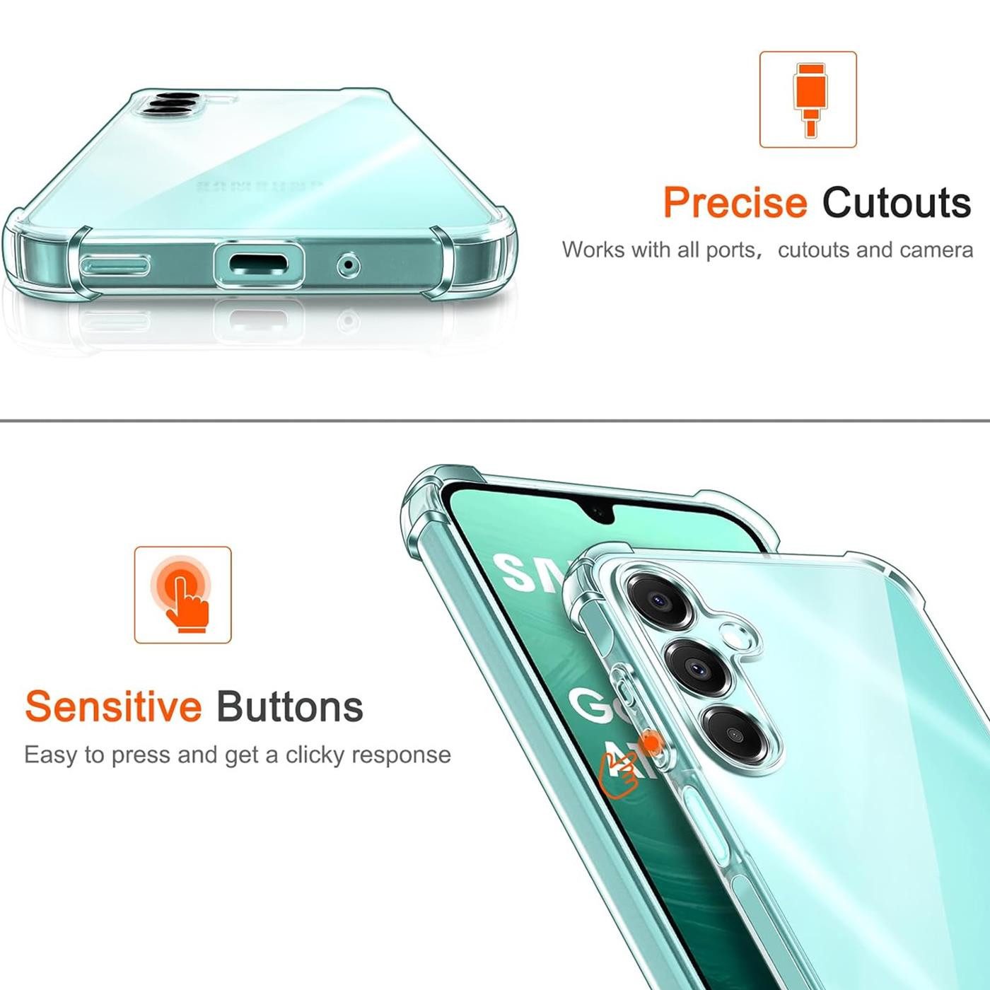 CoolGadget Handyhülle Anti Shock Rugged Case für Samsung Galaxy A16 5G 6,7 Zoll, Slim Cover mit Kantenschutz Schutzhülle für Samsung A16 5G Hülle – Bild 4 von 5