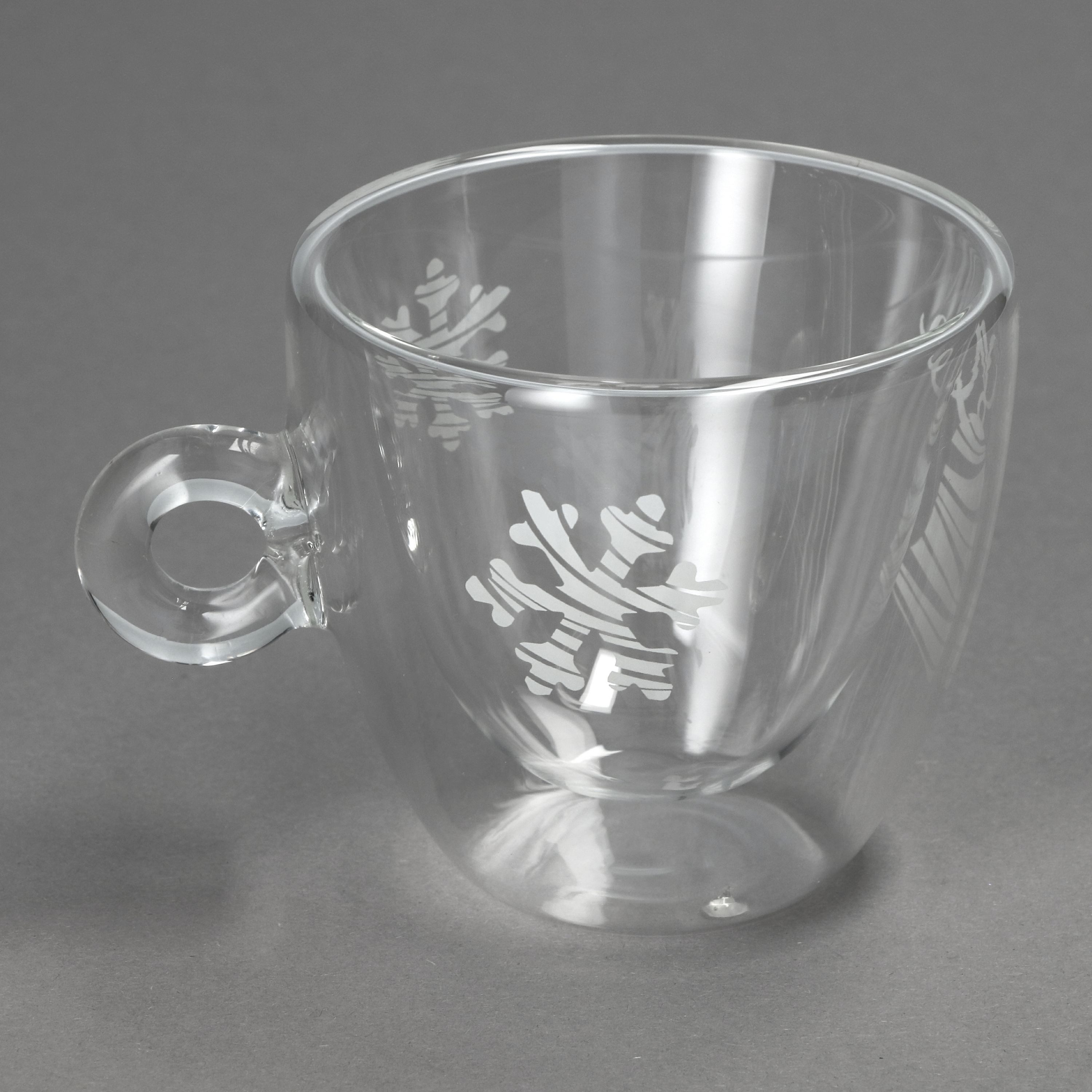 Luigi Bormioli Latte-Macchiato-Glas 2er Set Thermo Glastasse Christmas 165ml mit Untertasse, Glas