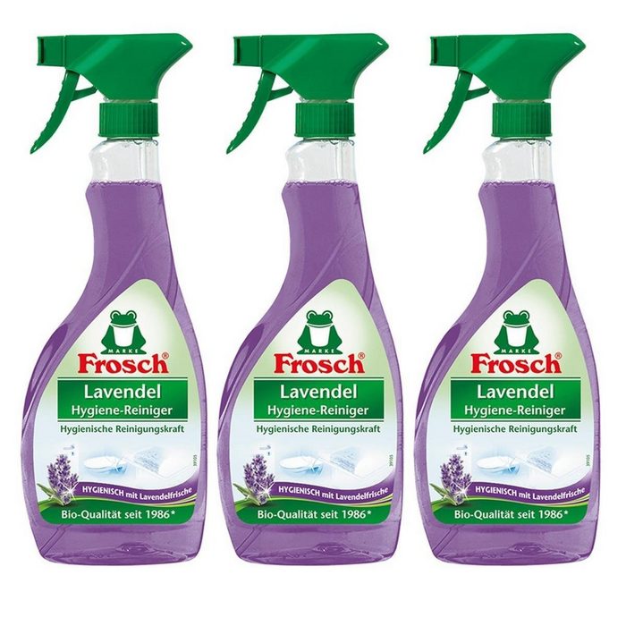 FROSCH 3x Frosch Lavendel Hygiene-Reiniger 500 ml Sprühflasche Spezialwaschmittel