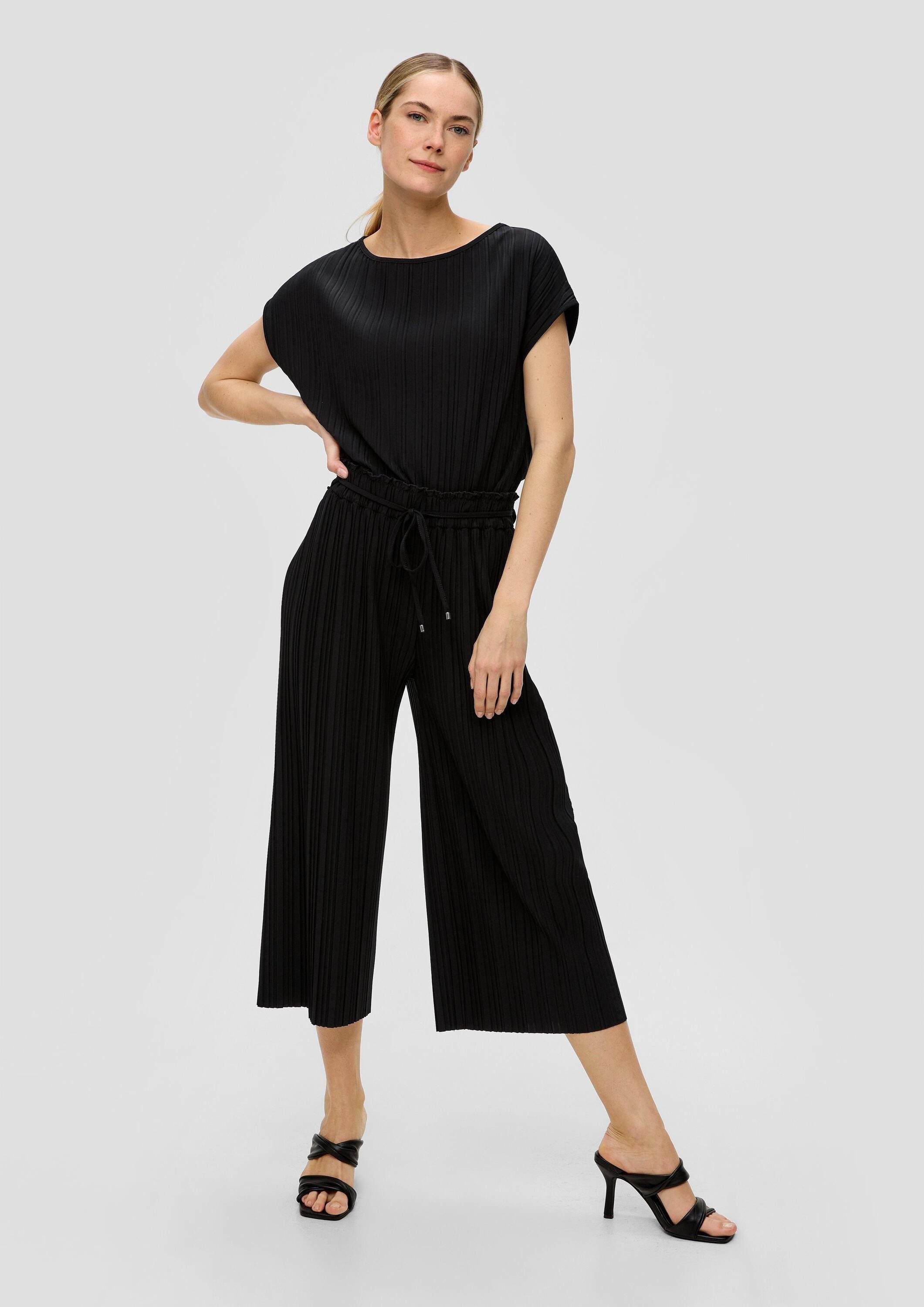 s.Oliver Culotte Hose Plissierte Hose mit Wide Leg