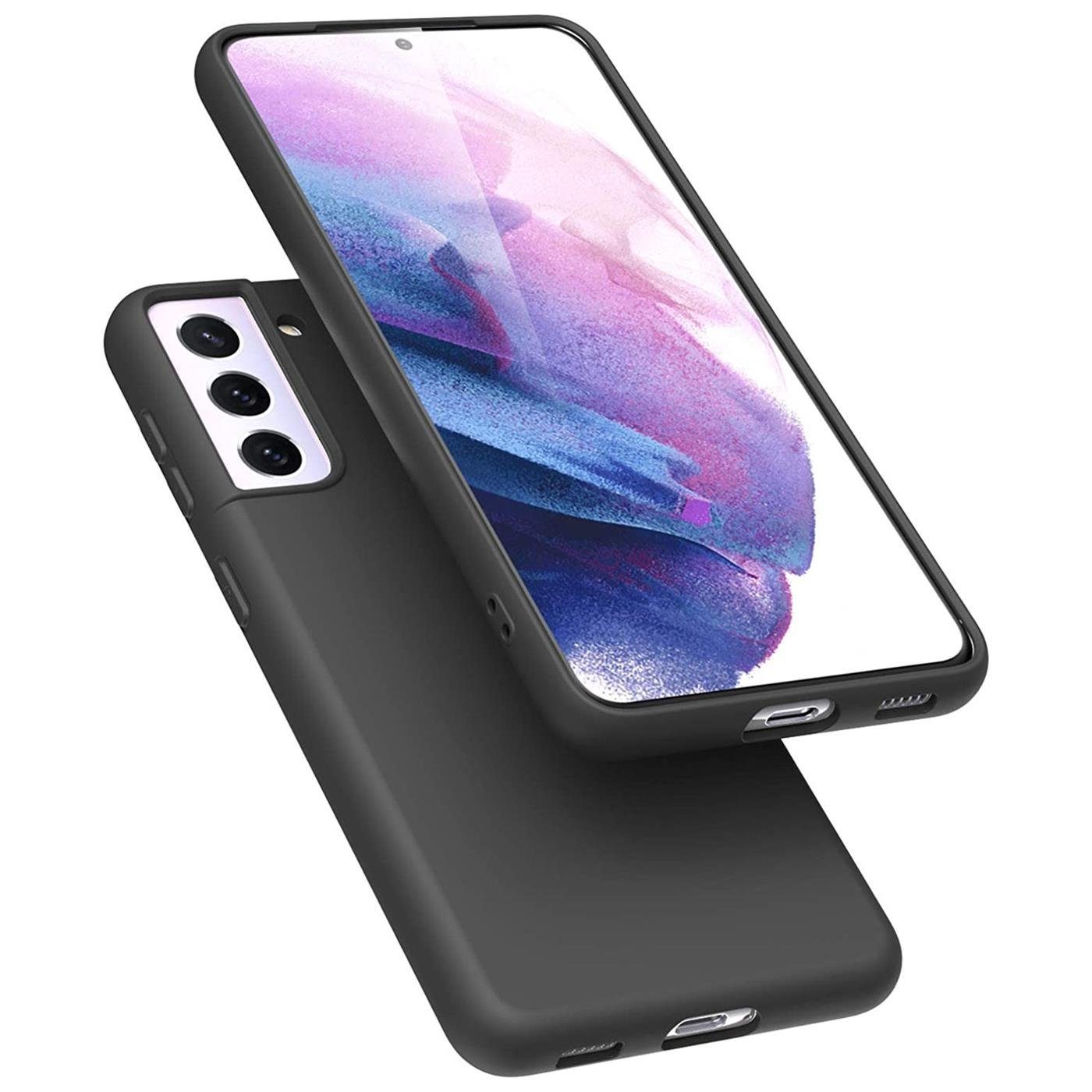 CoolGadget Handyhülle Silikon Case für das Samsung Galaxy S21 Slim TPU Cover 6,2 Zoll, Weiche Schutz Hülle mit Innen Fleece aus Stoff Handy Tasche