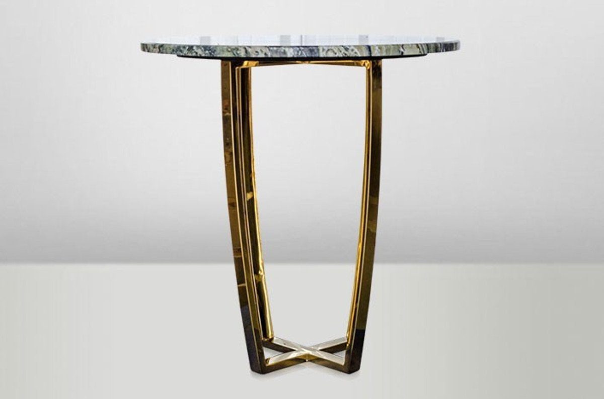 / Jugendstil x Beistelltisch 35 Marmor cm- Möbel Tisch Metall Casa - Deco 35 Art Padrino Blumentisch Gold Beistelltisch