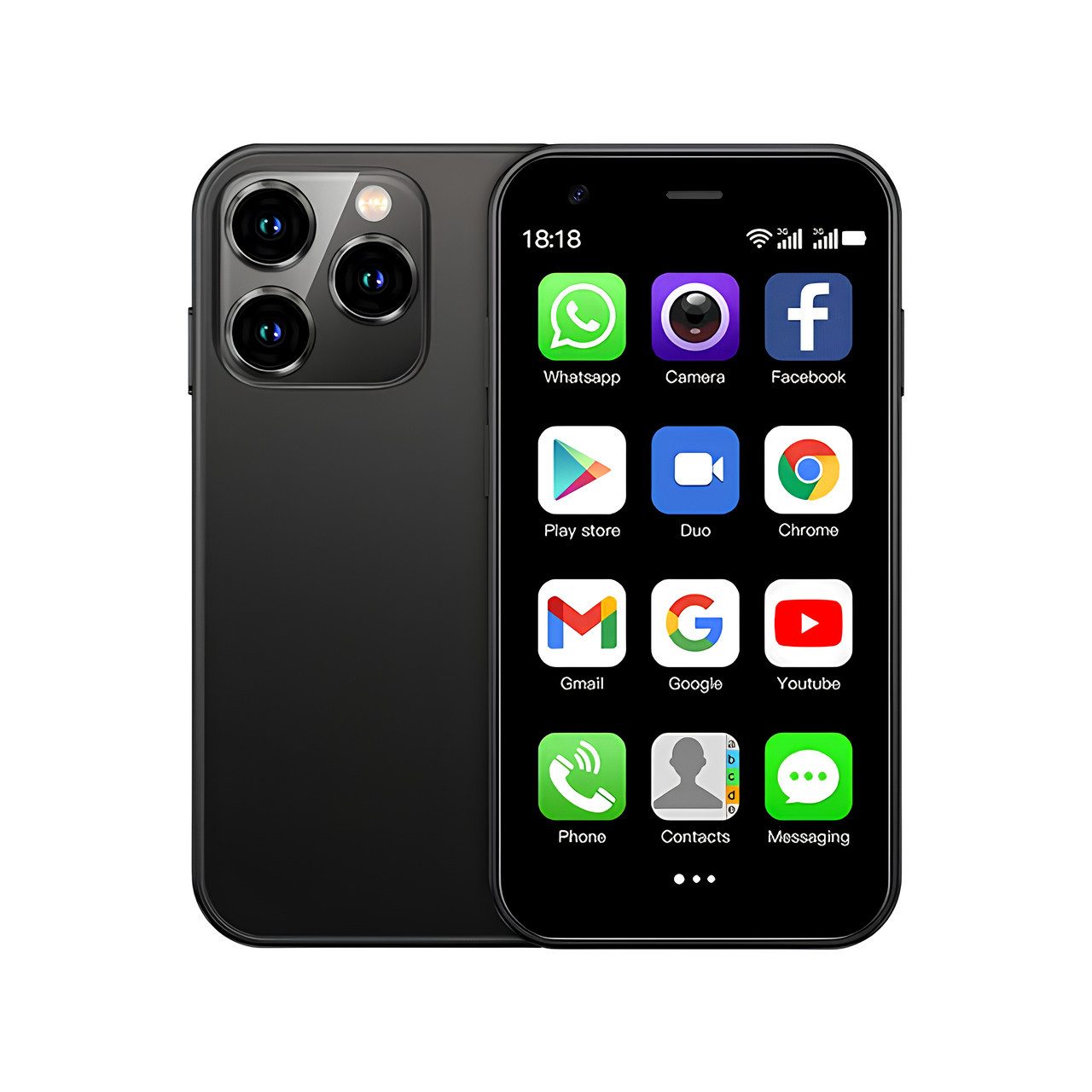 Athlix SERVO 15SE Mini Smartphone Dual SIM 3G WCDMA Android Kinder Rentner Smartphone (DUAL-SIM, nur 66g, 3,0 Zoll)