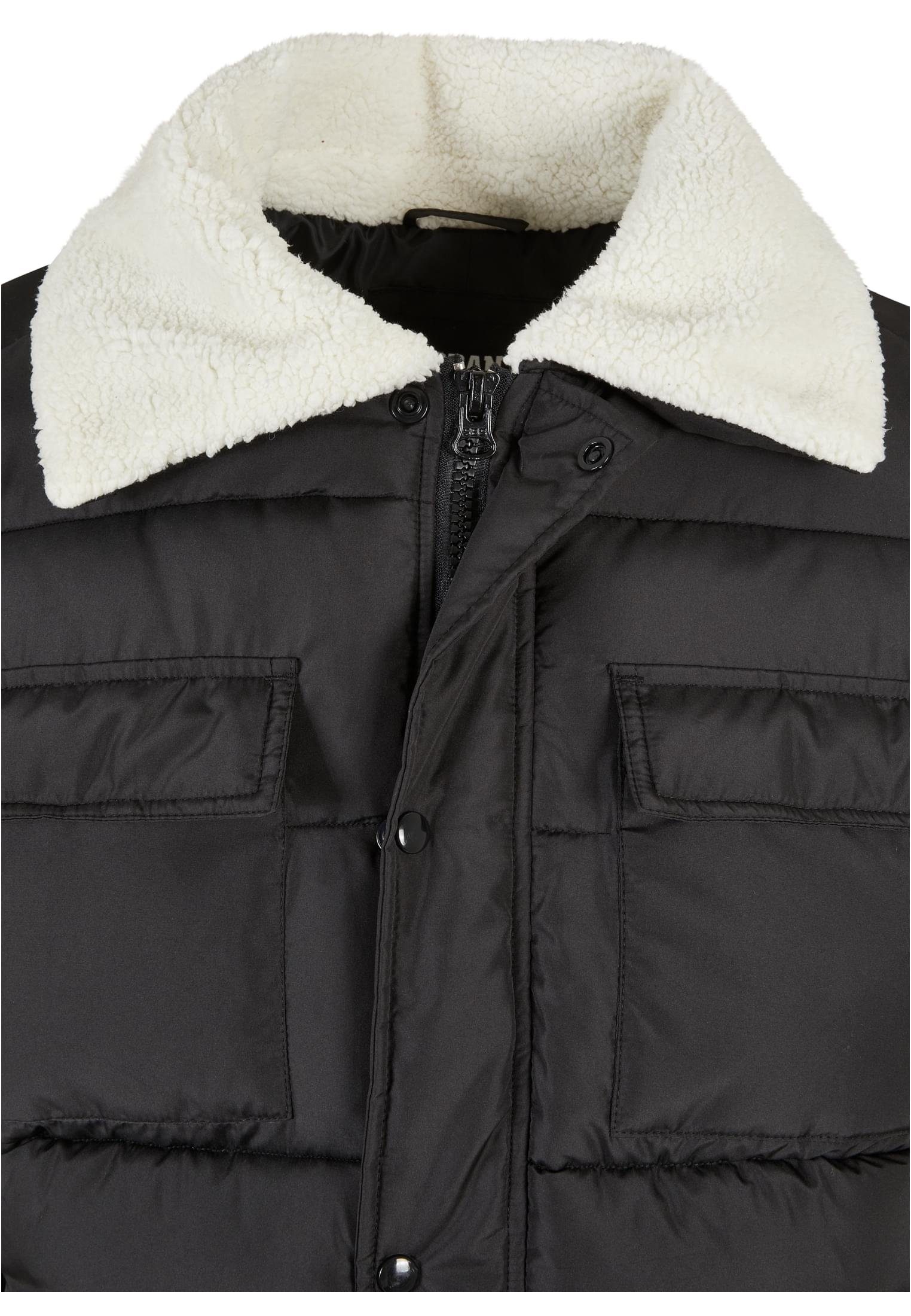 URBAN CLASSICS Winterjacke Padded Collar Jacket Herren (1-St) Sherpa Shirt
