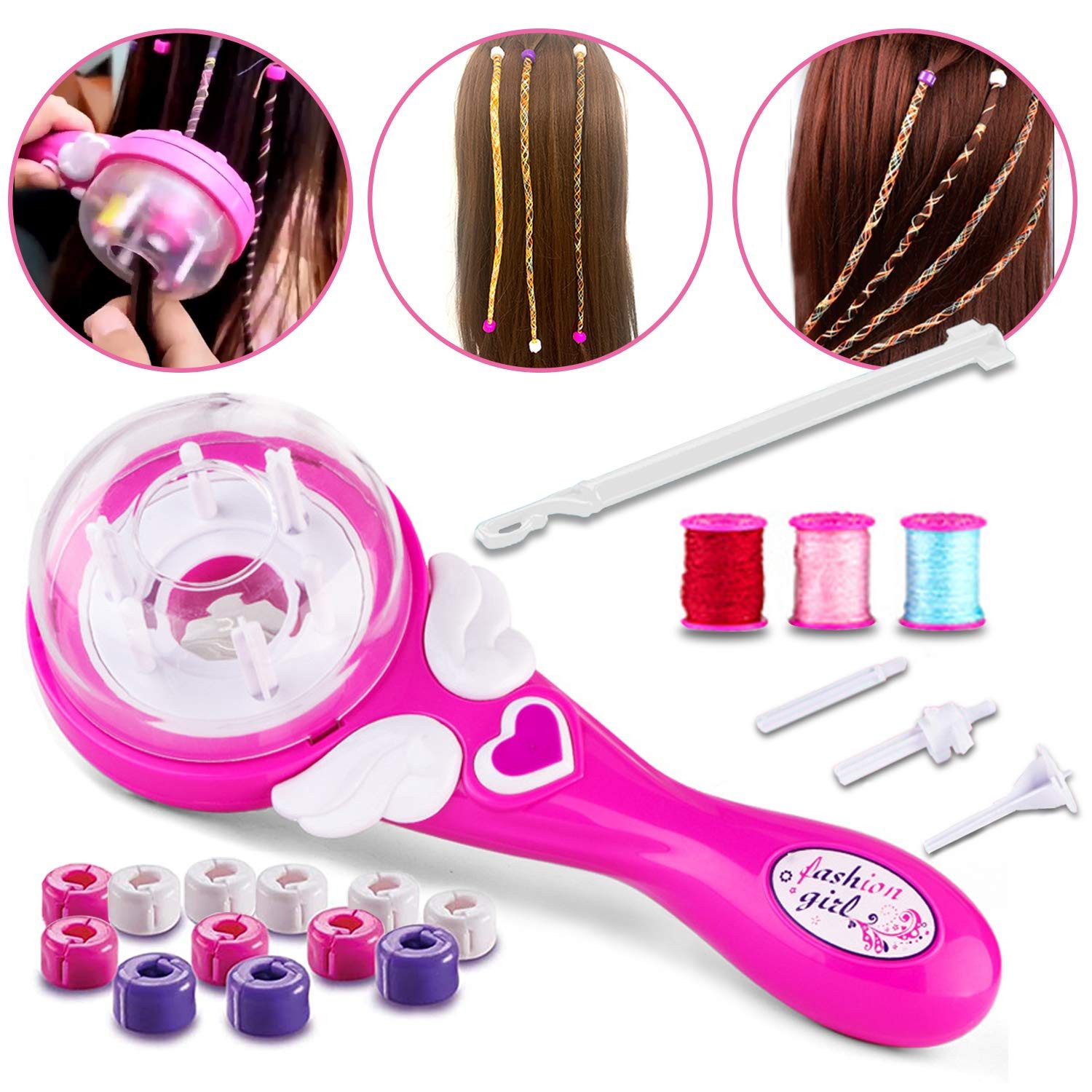 Jioson Zopfband Automatic Hair Braider, DIY Flechten Frisur Werkzeug, Haarflechter, Flechtmaschine Haare Automatisch, Haare Flechten Haarschmuck Mädchen, 1-tlg., Zopfband Verkleidung Spielzeug für Kinder, Automatic Hair Braider für Mädchen Geschenk Spielzeug