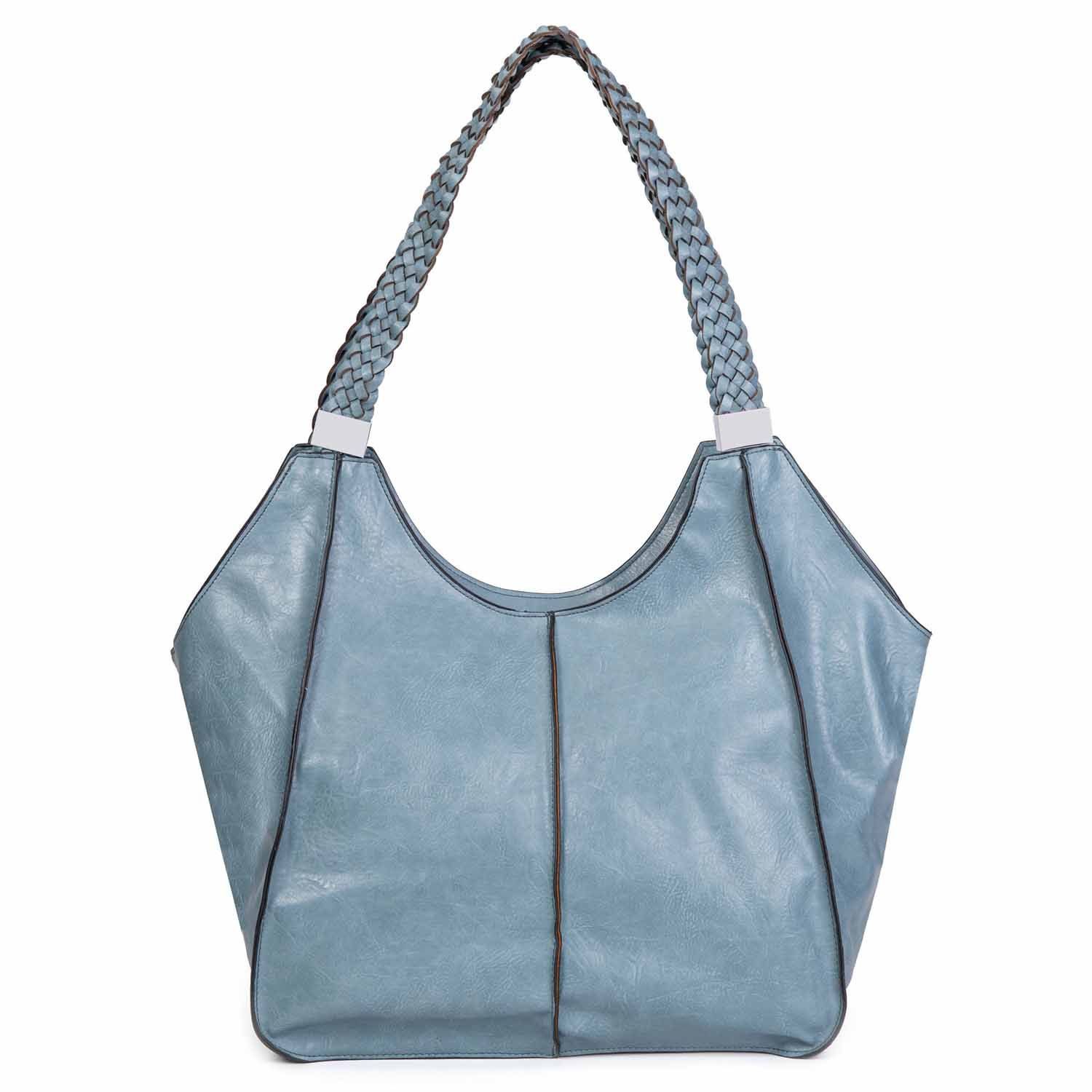 ITALYSHOP24 Schultertasche Damen XXL FLECHTOPTIK Hand-Tasche Shopper Businesstasche Workbag, Tote Bag Reisetasche Henkeltasche Beuteltasche Hobo Bag Weekender