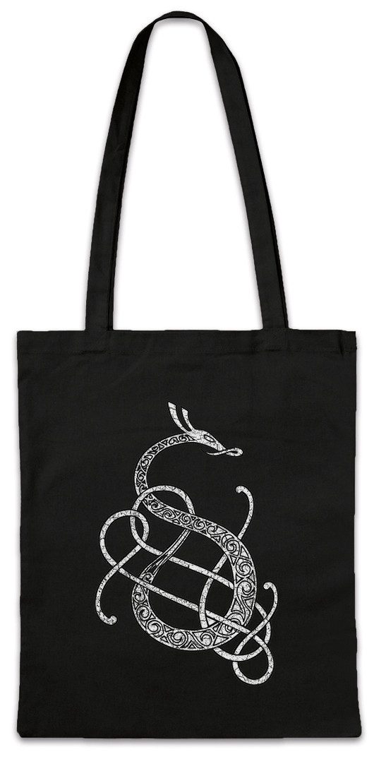 Beuteltasche Norse Snake Dragon Stofftasche Raben Raven Hugin Munin Wikinger Tyr