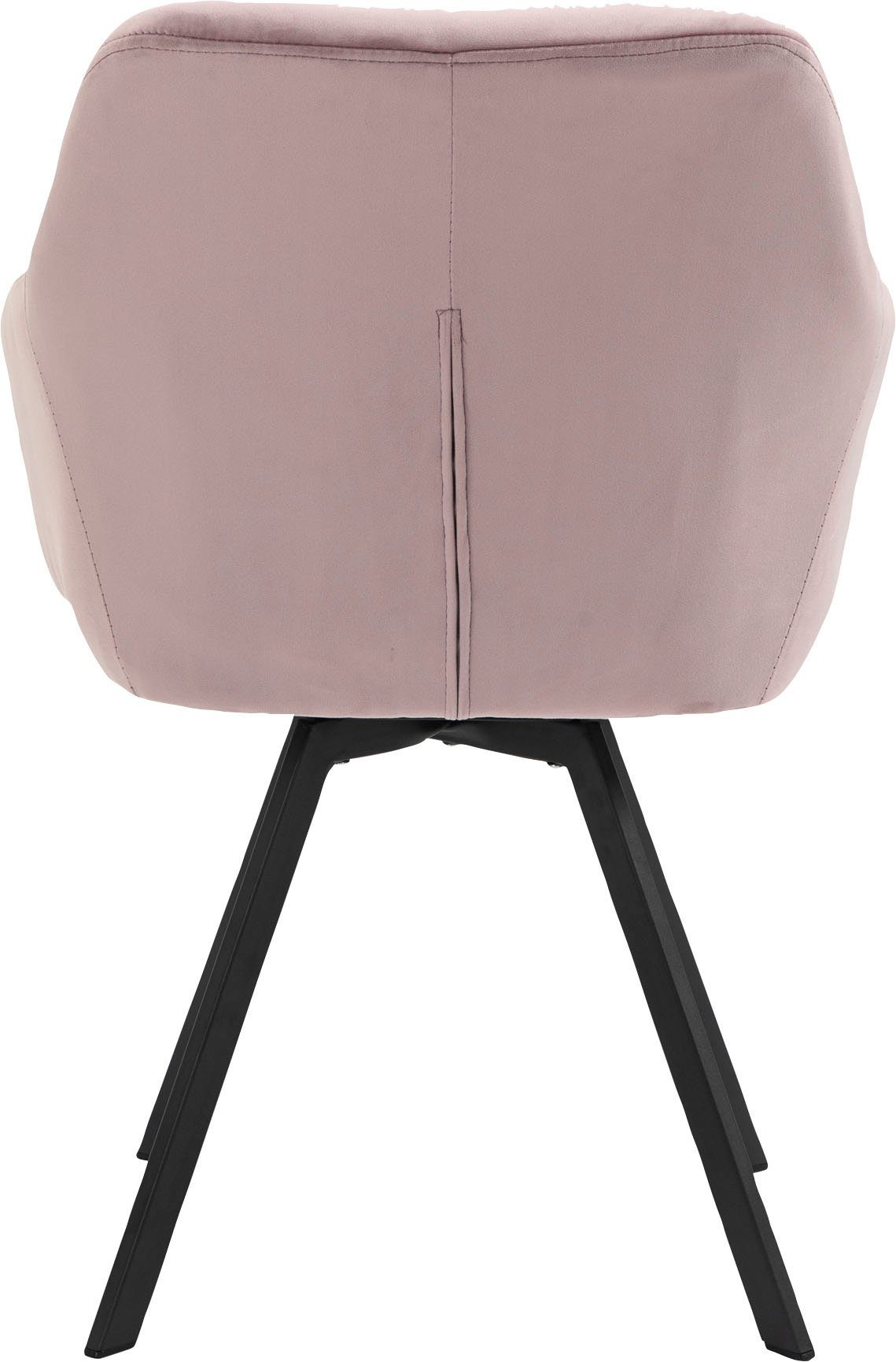 SalesFever Armlehnstuhl (1 St), 360° Sitzfläche der Rose/Schwarz Drehplatte | Rose unter