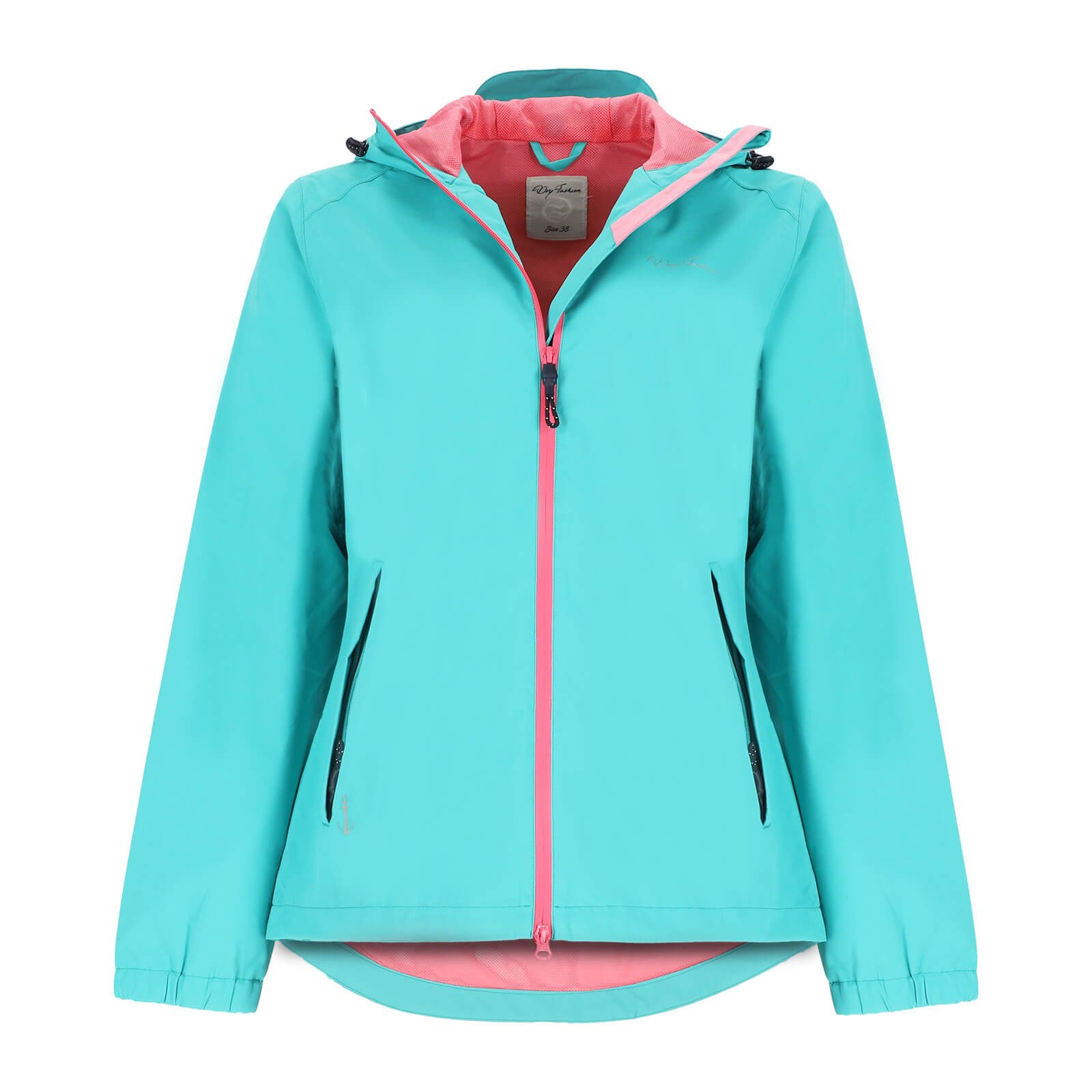 Dry Fashion Fahrradjacke Spiekeroog Damen Funktionsjacke - Regenjacke leicht & verstaubar Jacke Wasserdicht, Windicht, Atmungsaktiv, Kapuze mit Vorderschirm