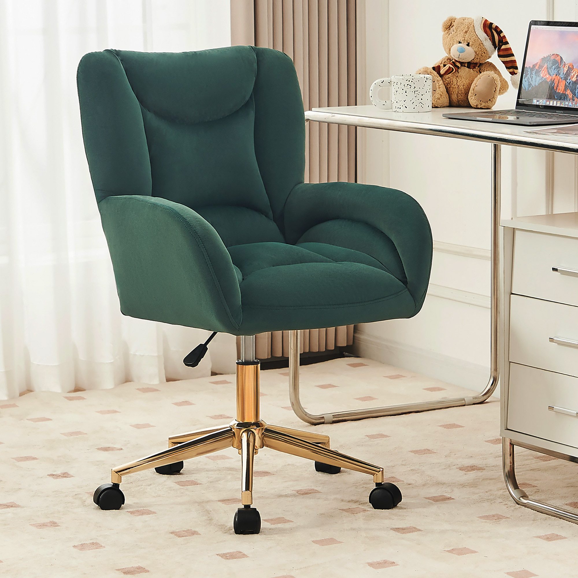 MODFU Stuhl Höhenverstellbarer Drehstuhl,Relaxsessel,mit goldenen Beinen günstig online kaufen