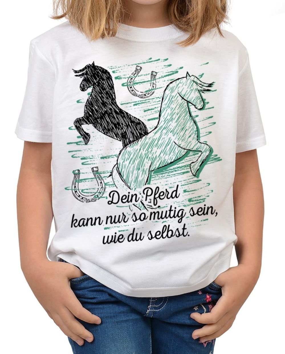 kann wie Shirt du - T-Shirt Tini Sprüche Dein : Shirt Shirts sein, nur Kinder Pferde Motiv so selbst Sprüche Pferde mutig Kindershirt Pferd