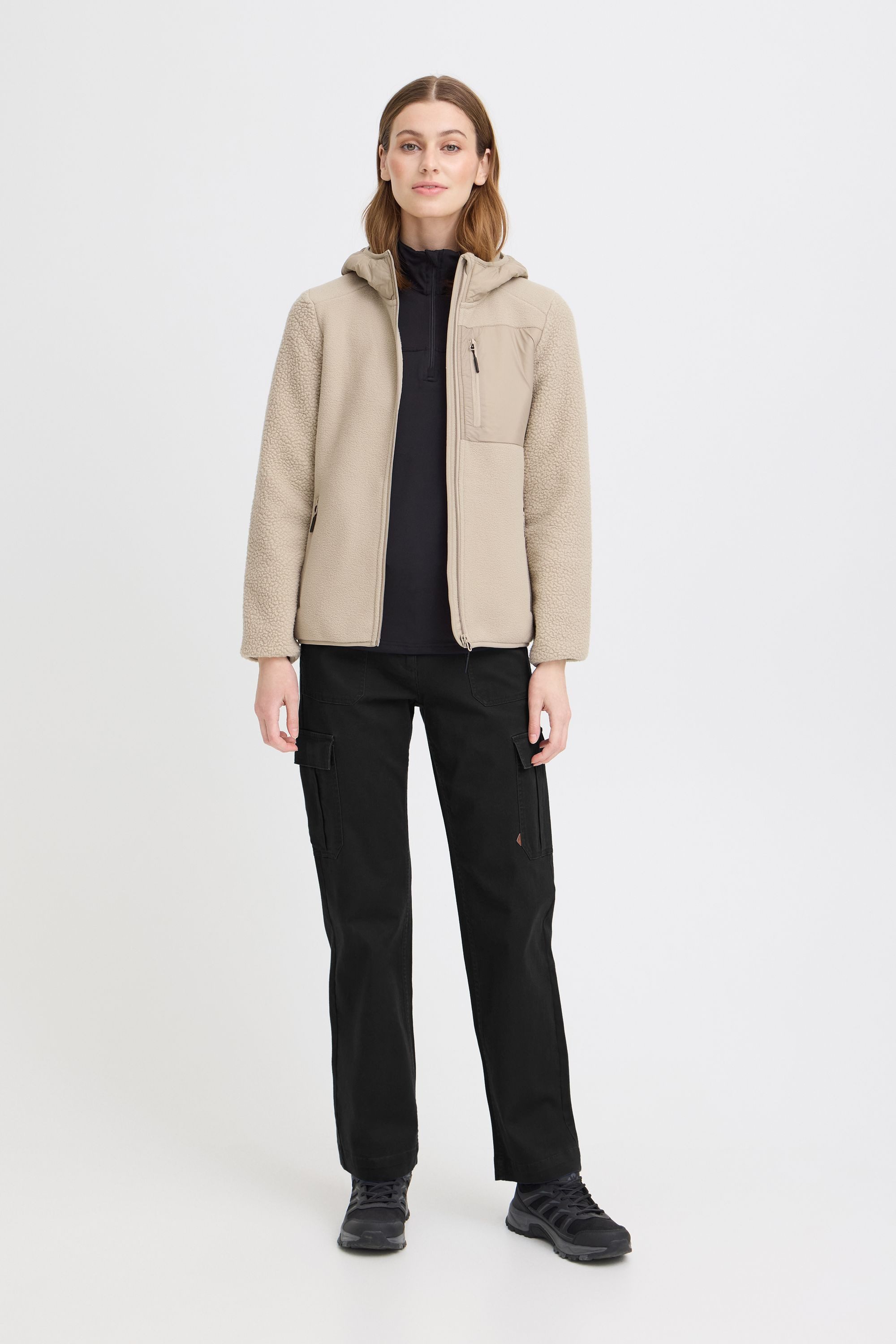 North Bend Fleecejacke NBMattea W Sportliche Teddy-Jacke mit Kapuze – Bild 3 von 5