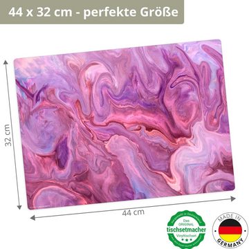 Platzset, Tischset,  Platzset abwaschbar - Lila Farbspiel mit rot und pink, Tischsetmacher, (aus erstklassigem Vinyl (Kunststoff – BPA-frei), 4-St., 44 x 32 cm - rutschfeste Tischdekoration), Made in Germany