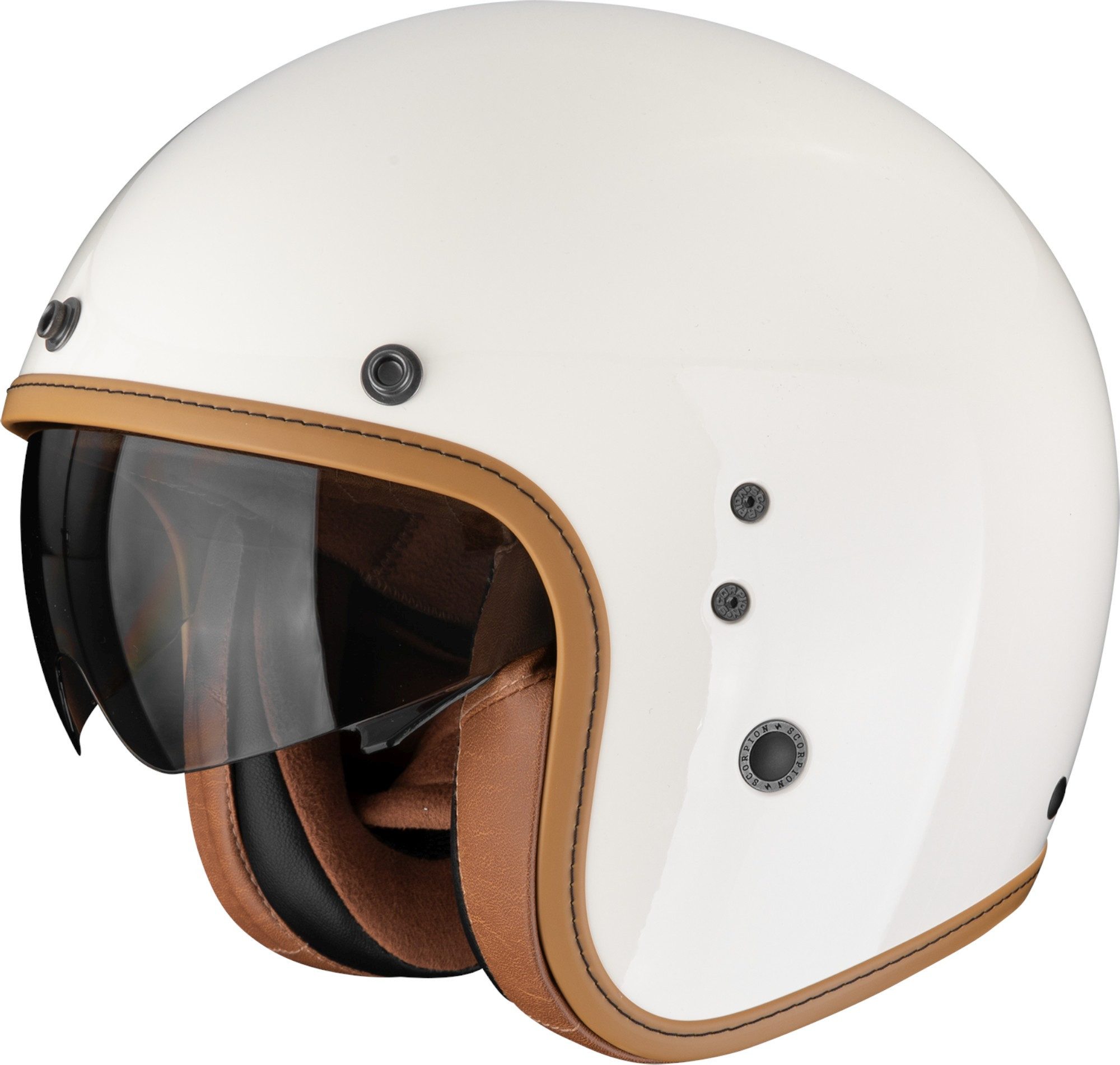Scorpion Exo Motorradhelm Belfast Evo Luxe Jethelm, integriertes Sonnenvisier