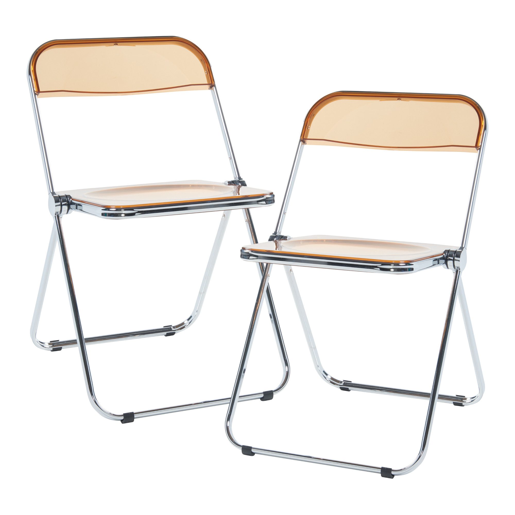 en.casa Klappstuhl (2 St), »Pornainen« Besucherstuhl Stahlgestell Orange, t günstig online kaufen