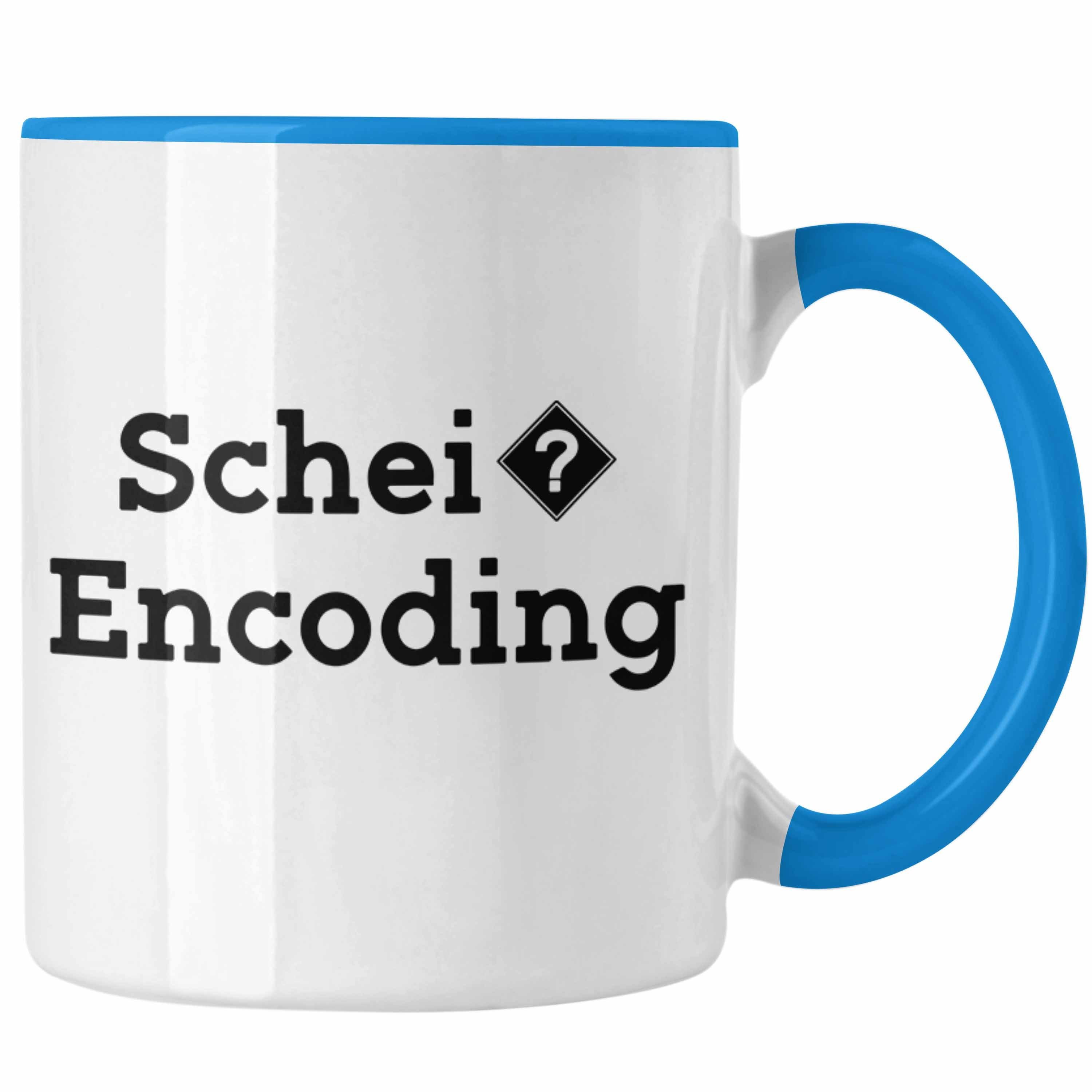 Trendation Tasse Coder Tasse Geschenk für Programmierer Softwareentwickler Nerds Gesch Blau