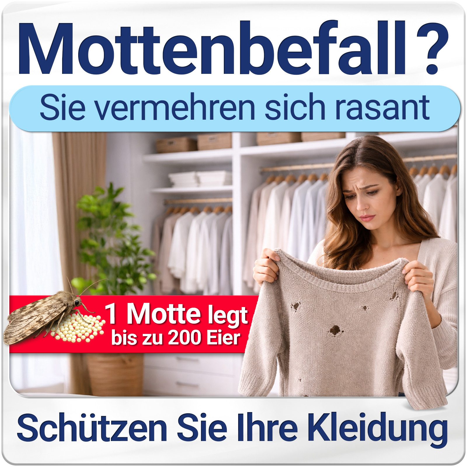 HEIMWERT Insektenspray Mottenschutz Motten Stopp 500 ml, 500 ml, Kleidermotten bekämpfen Mottenspray Lebensmittelmotten – Bild 3 von 5