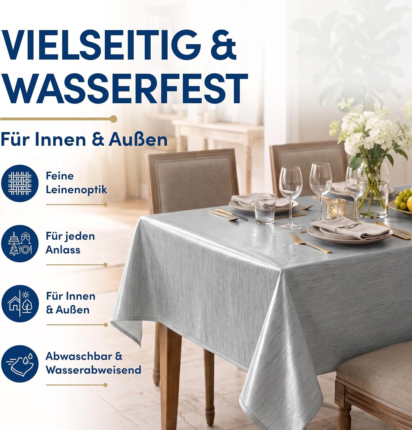 Stoffschmiede Tischdecke, Wachstuch, Versch. Farben & Größen, Abwischbar